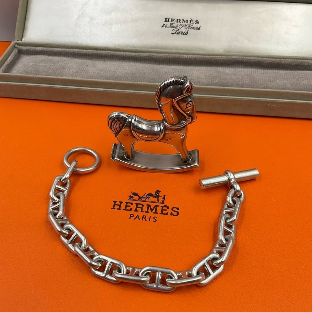 pasta　Hermès vintage Chaine d'ancre pasta Hermès vintage Chaine d'ancre Hermès Sterling Chaine d