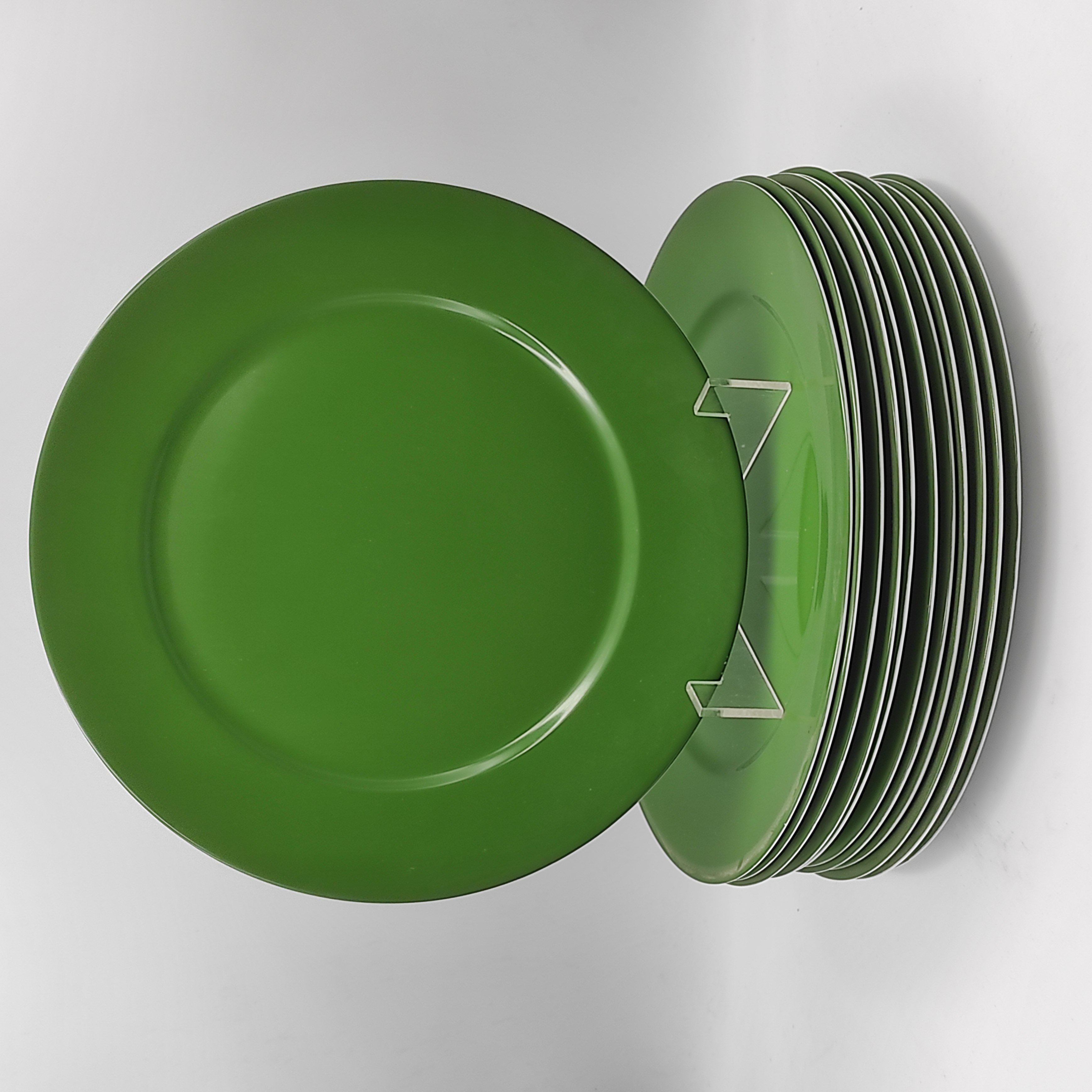 HAVILAND LIMOGES 12 ASSIETTES DE PRESENTATION VERTES DIAM 29 CM