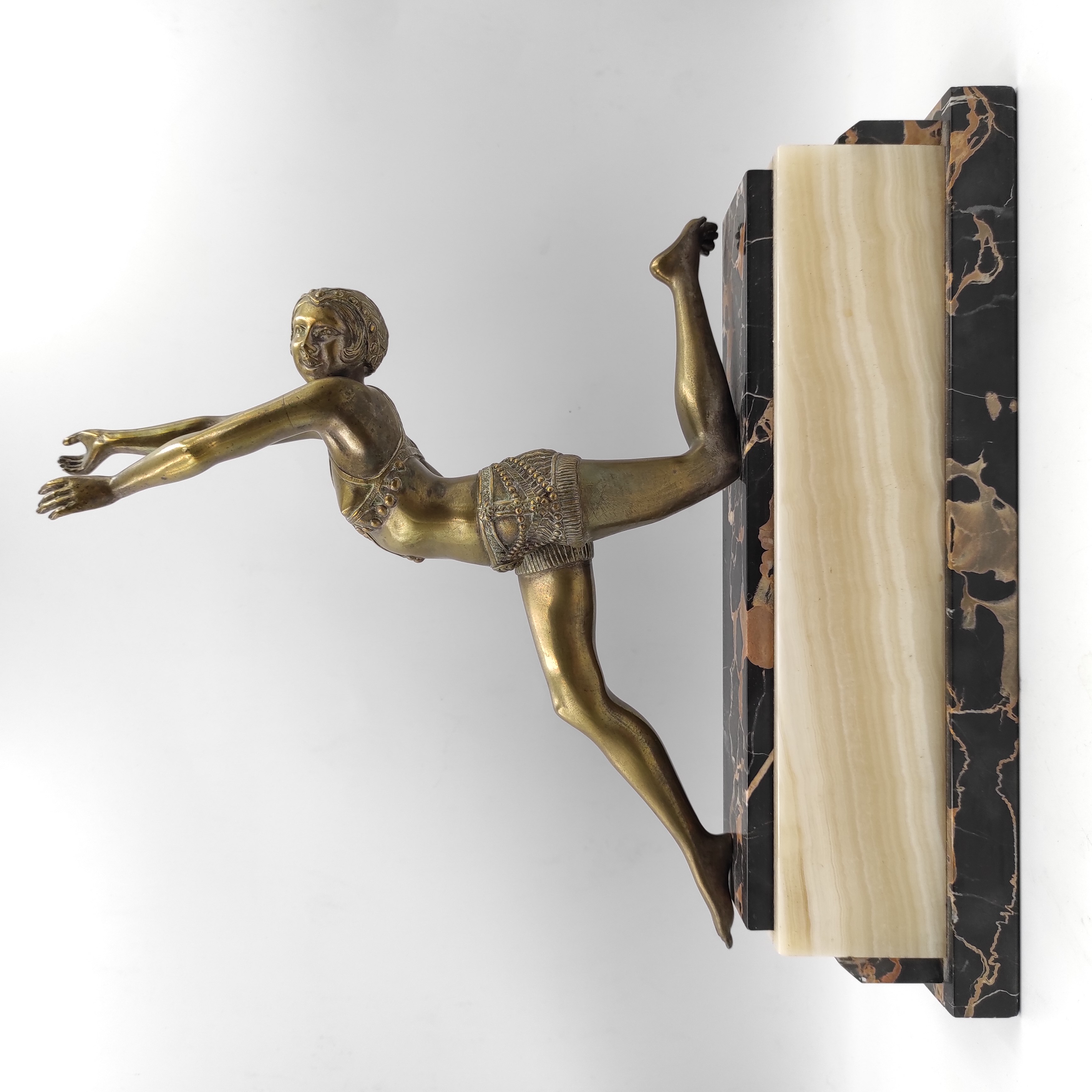 CLAUDE MIRVAL BRONZE ART DECO MANQUE TAMBOURIN 35 X31X8 CM