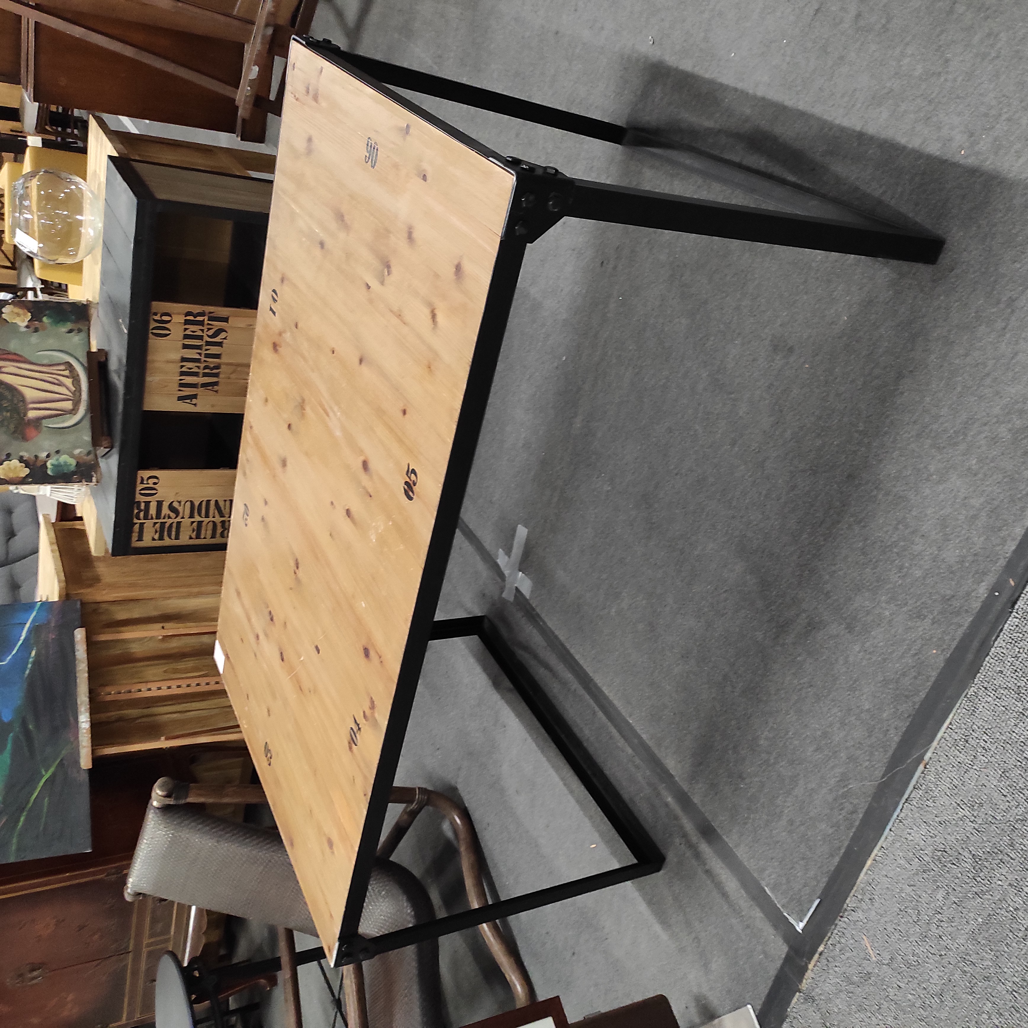 TABLE INDUS METAL ET BOIS 140 X 900 X 75 CM