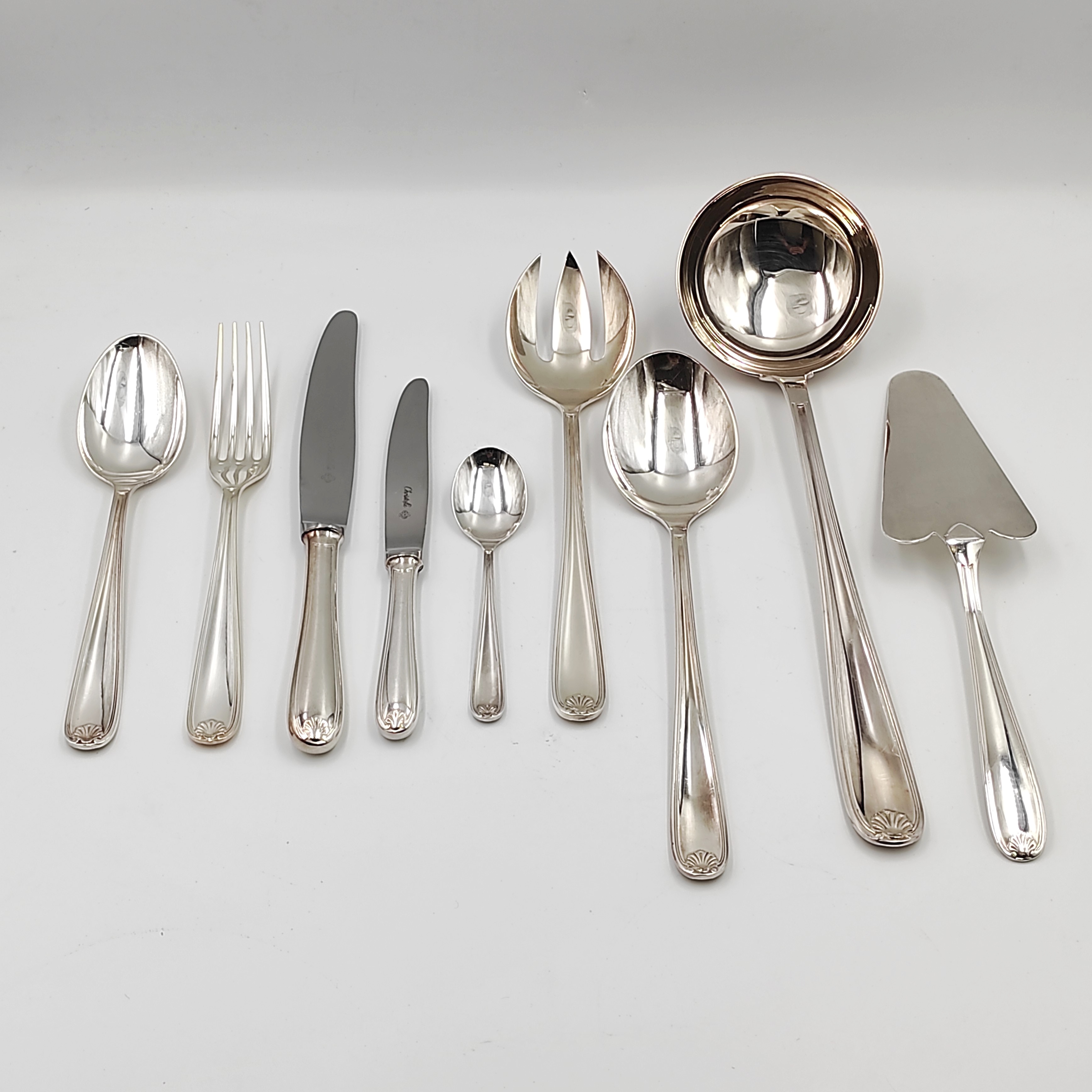 CHRISTOFLE CLEMENT MENAGERE 64 PIECES EN METAL ARGENTE