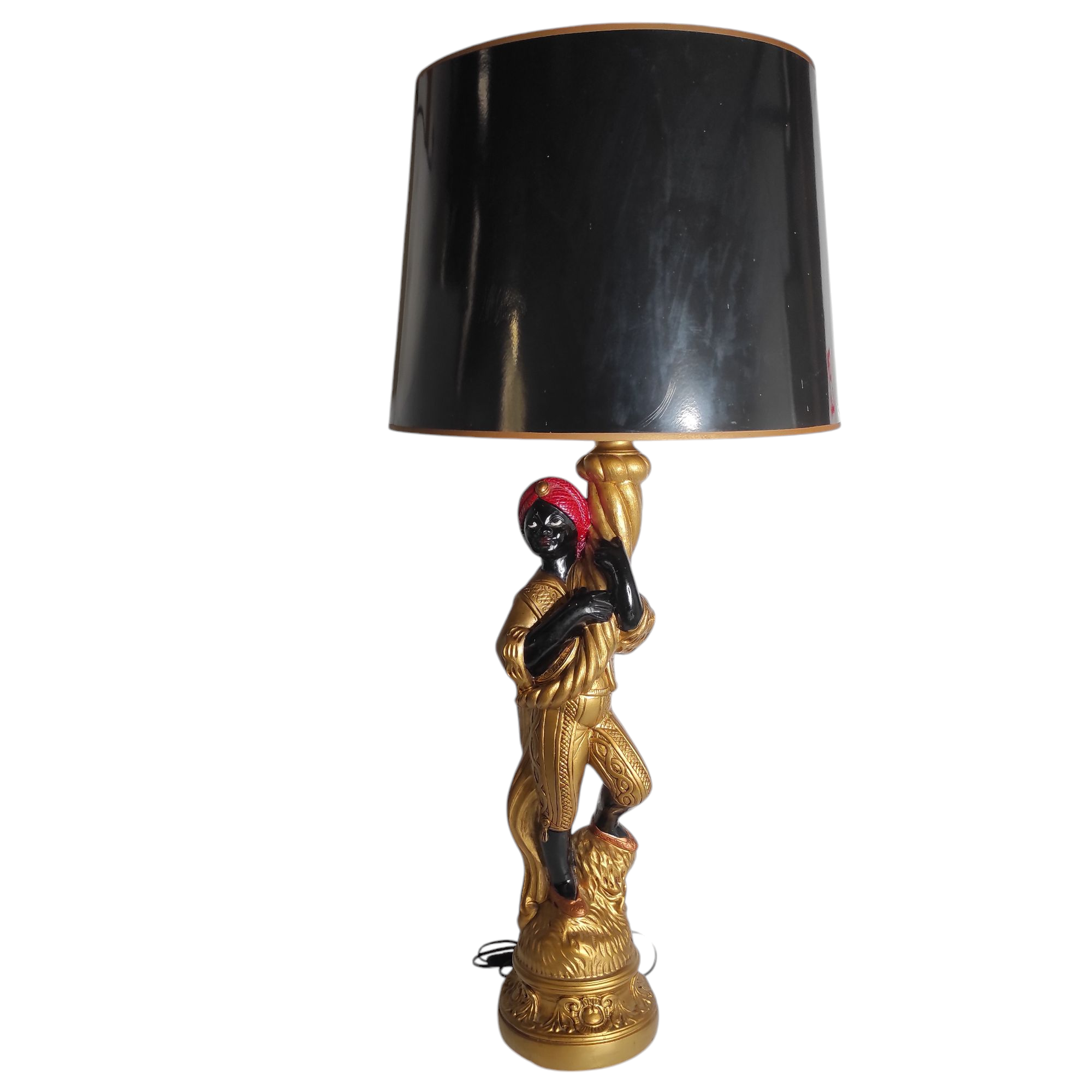 LAMPE PERSONNAGE TENANT UNE CORNE D ABONDANCE 107 CM 