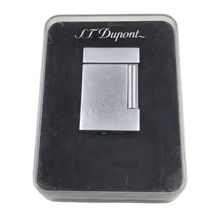 DUPONT BRIQUET LIGNE 2 FINITION PALLADIUM SATINE ET SON ECRIN