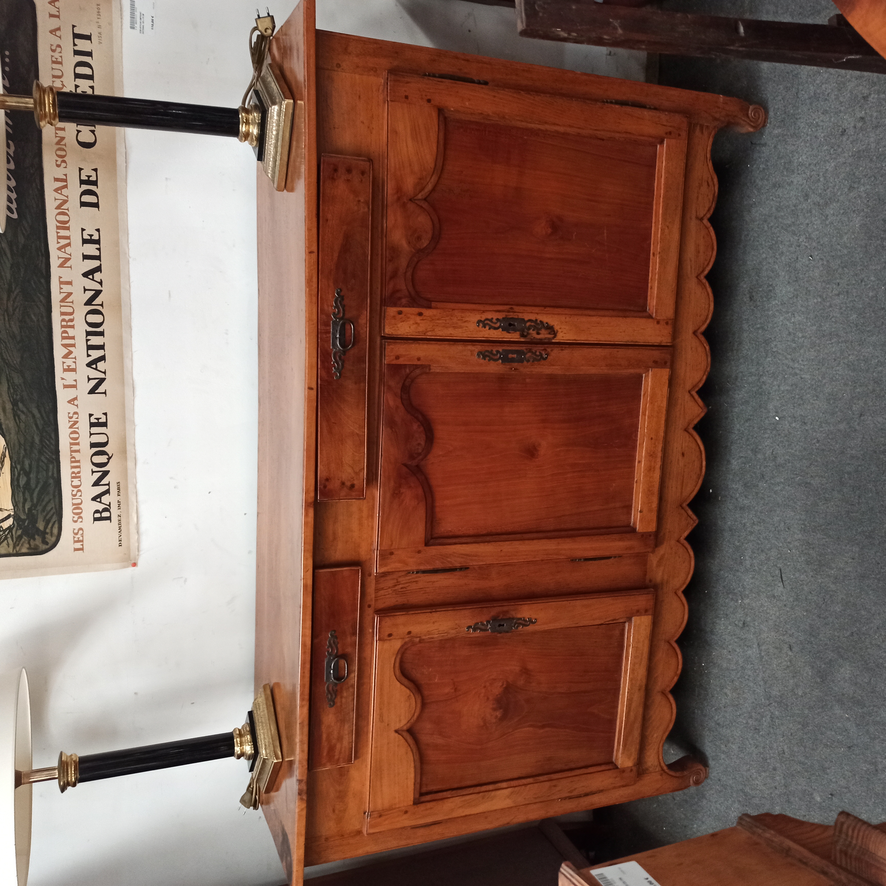 BUFFET 3 PORTES + 3 TIROIRS 165/102/44 CM EN MERISIER