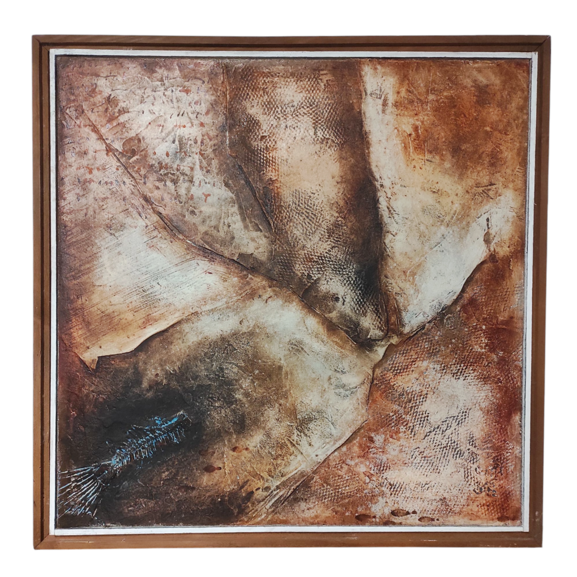 HST ENCADREE D ALAIN LABORDE LE POISSON 100 CM X 100 CM AVEC CADRE