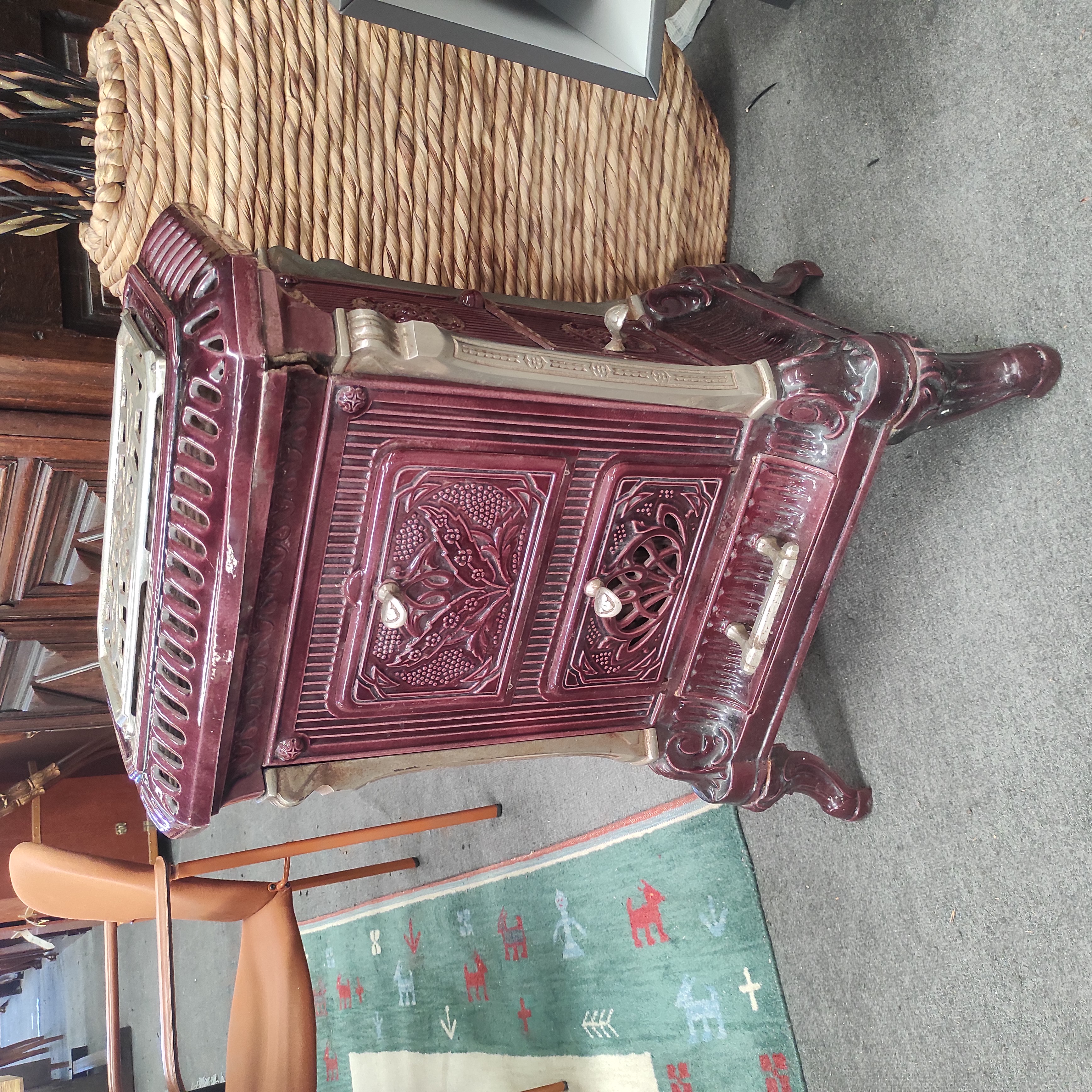 SALAMANDRE POELE EN FONTE EMAILLEE 60/85/40 CM