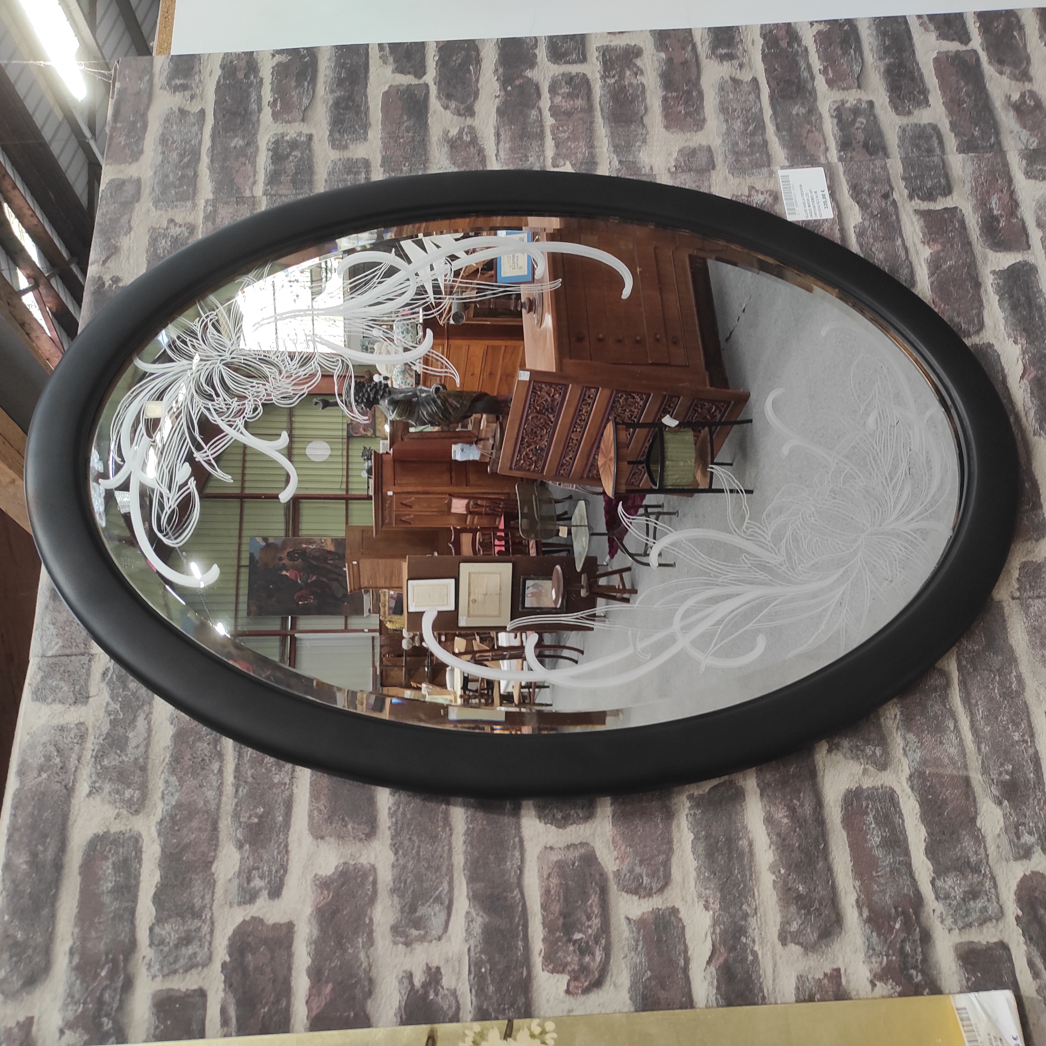 ISLA BY AIXELA CREATION UNIQUE MIROIR LES CHRYSANTHEMES ART NOUVEAU 92 X 64 CM