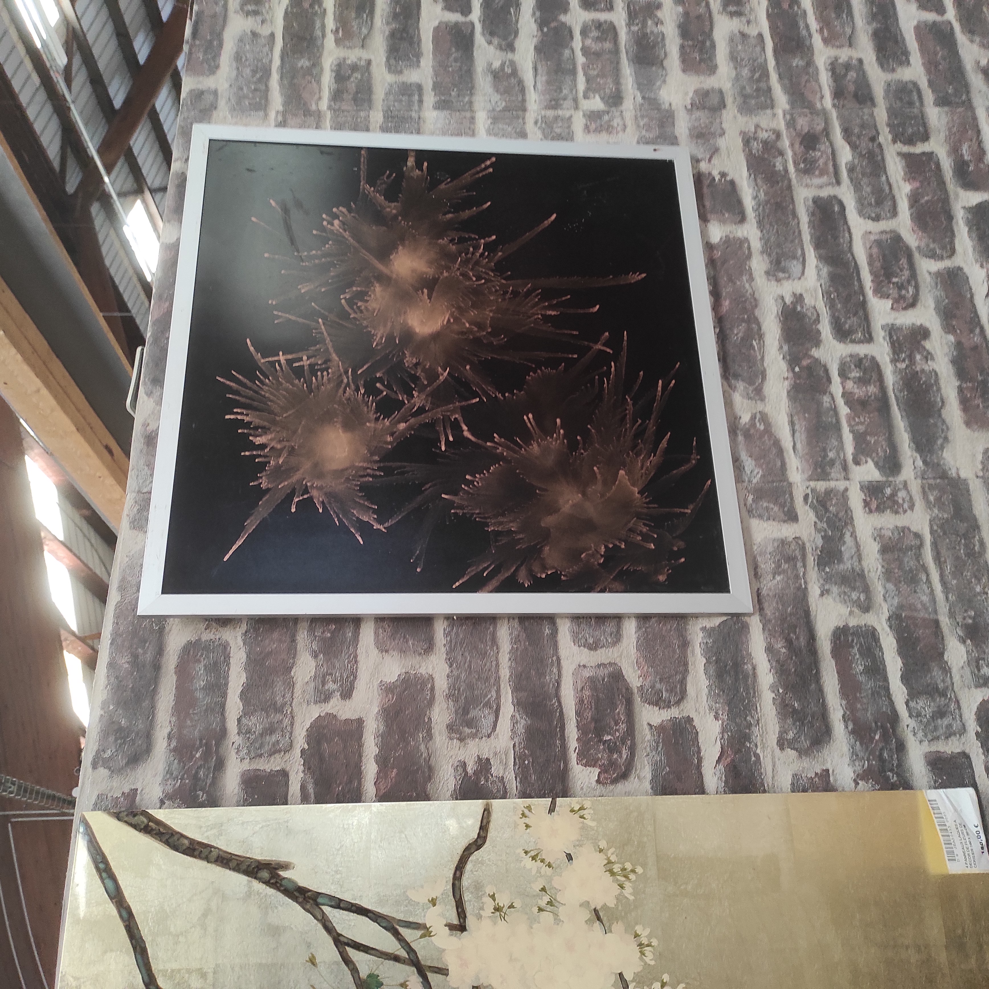 PANNEAU ANNEES 70 COMPOSITION ABSTRAITE 60 X 60 CM