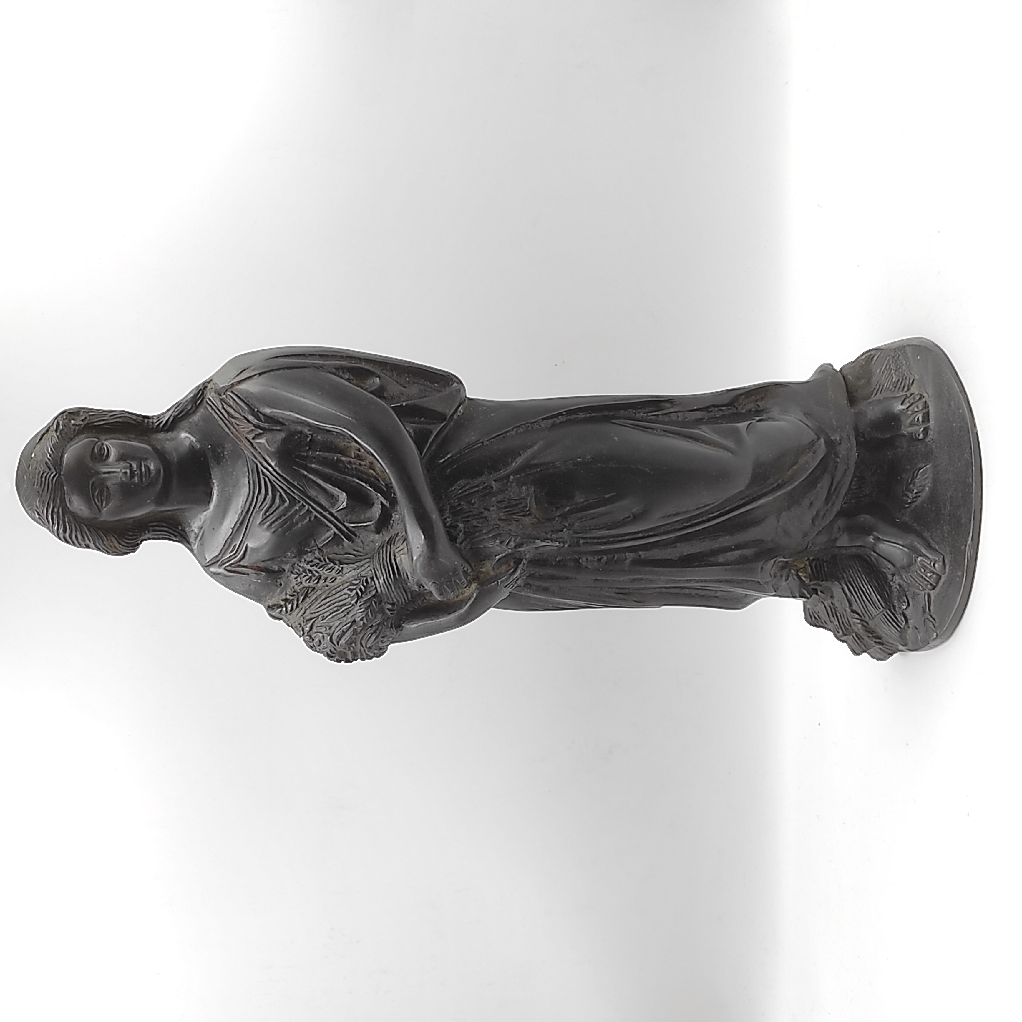 BRONZE DE FEMME GRECQUE A LA GERBE DE BLE H 43 CM