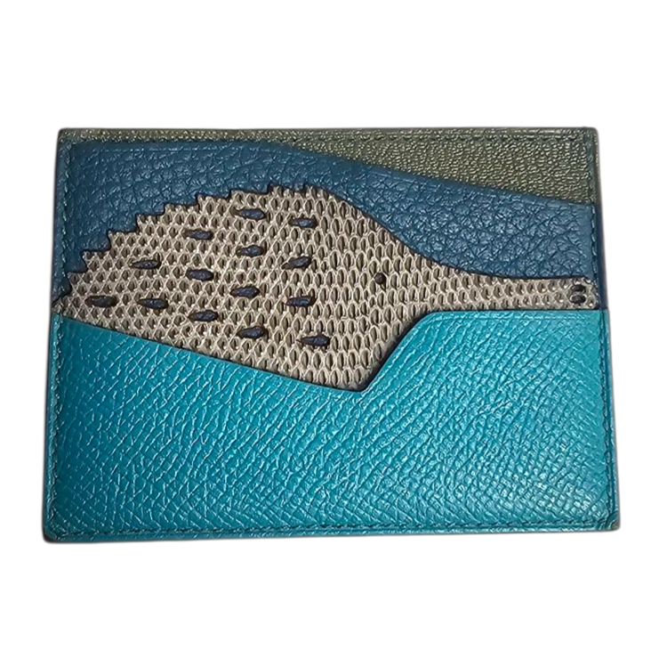 HERMES PETIT H PORTE-CARTES HISTOIRE NATURELLE HERISSON EN CUIR COLORE