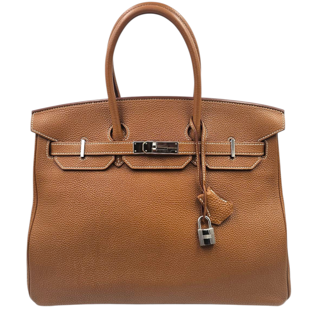 HERMES SAC BIRKIN 35 CUIR TOGO GOLD PHW CIRCA 2015 + DUST BAG + BOITE