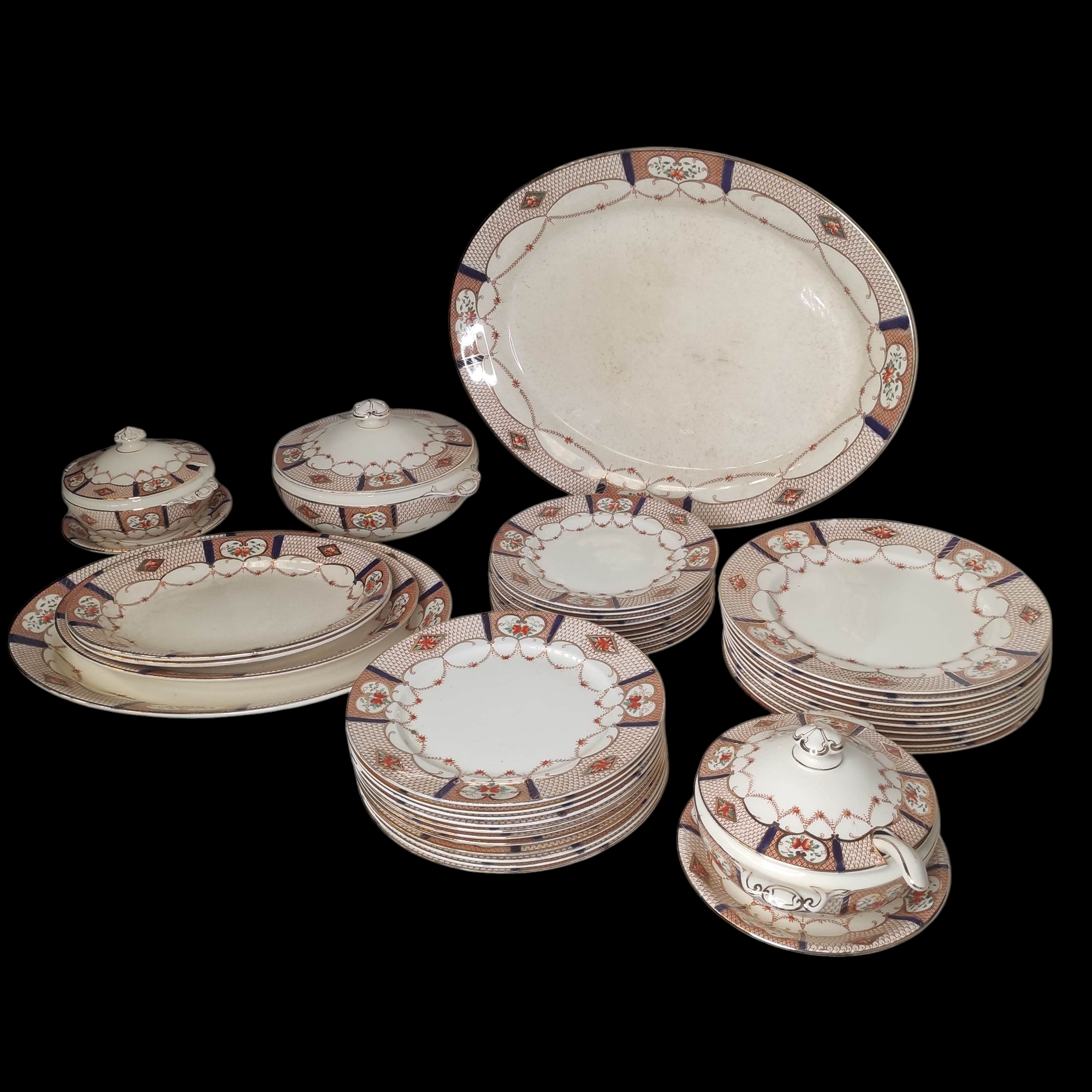 GRIMWADES ROYAL WINTON IVORY ENGLAND SERVICE TABLE 30 ASSIETTES + 10 PLATS