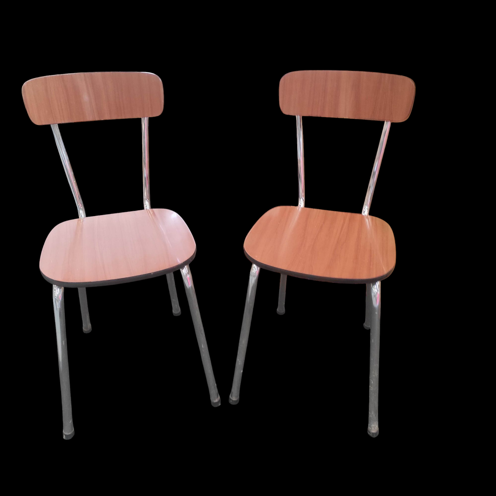 PAIRE DE CHAISES EN FORMICA MARRON