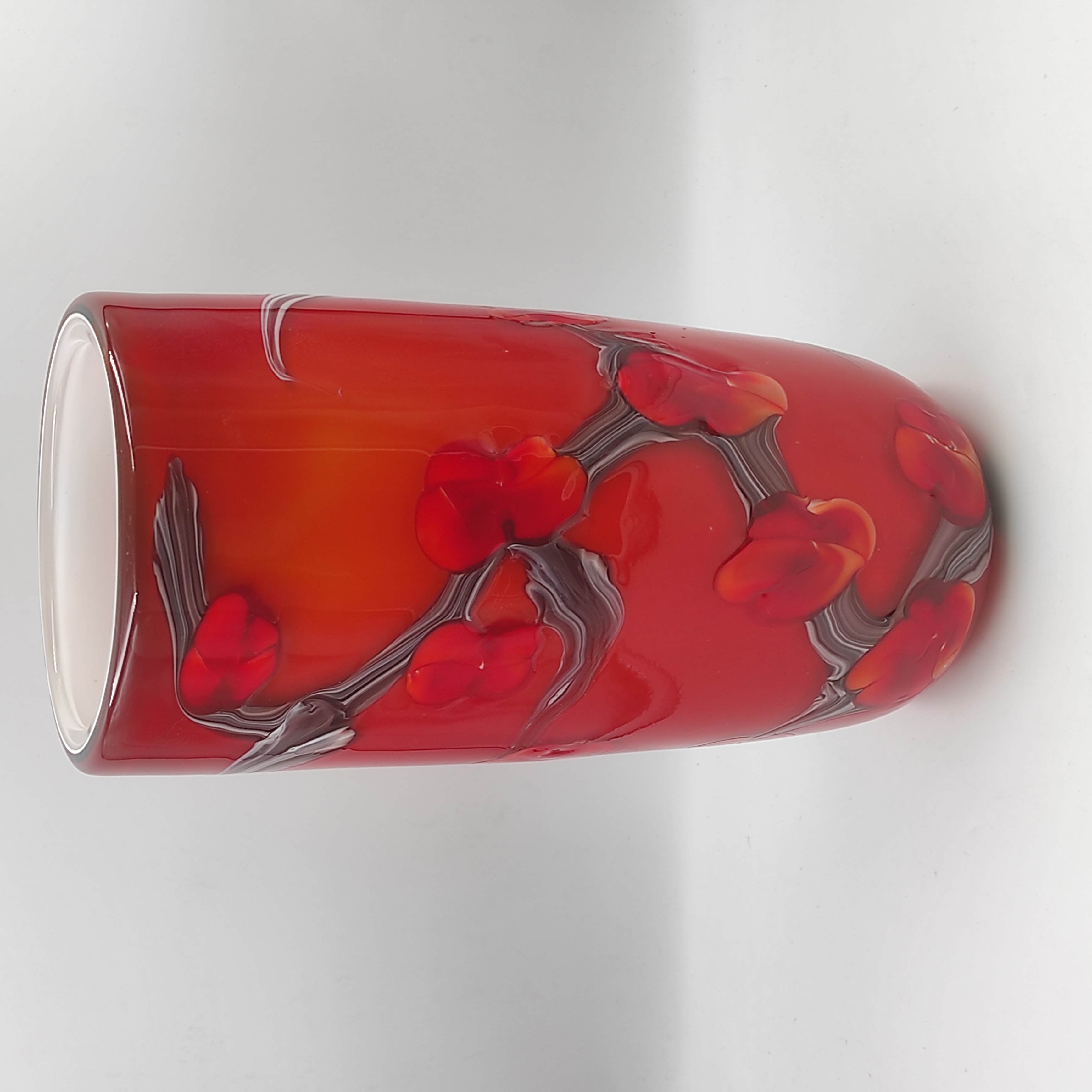 VASE EN VERRE MULTICOUCHE A DECOR DE FLEURS DE CERISIER