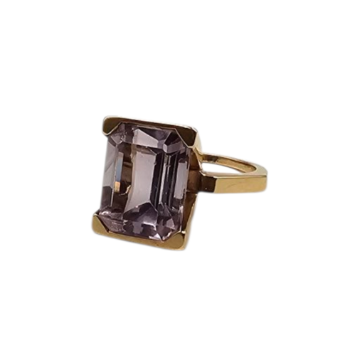 BAGUE EN OR (TEST) AVEC AMETHYSTE CLAIRE P.B. 6.92 GR