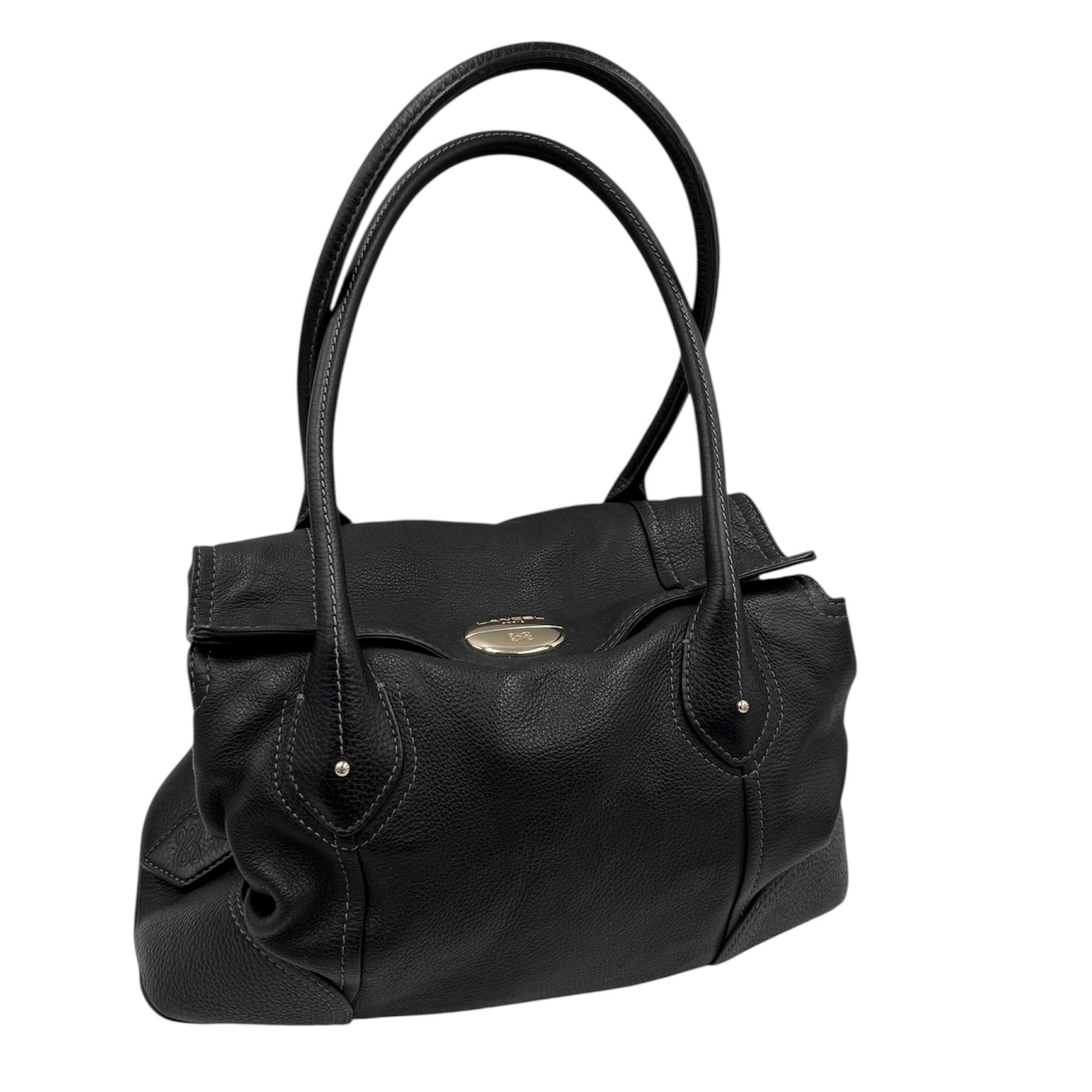 LANCEL SAC LOUYETU ? EN CUIR NOIR EN L ETAT + DUST BAG