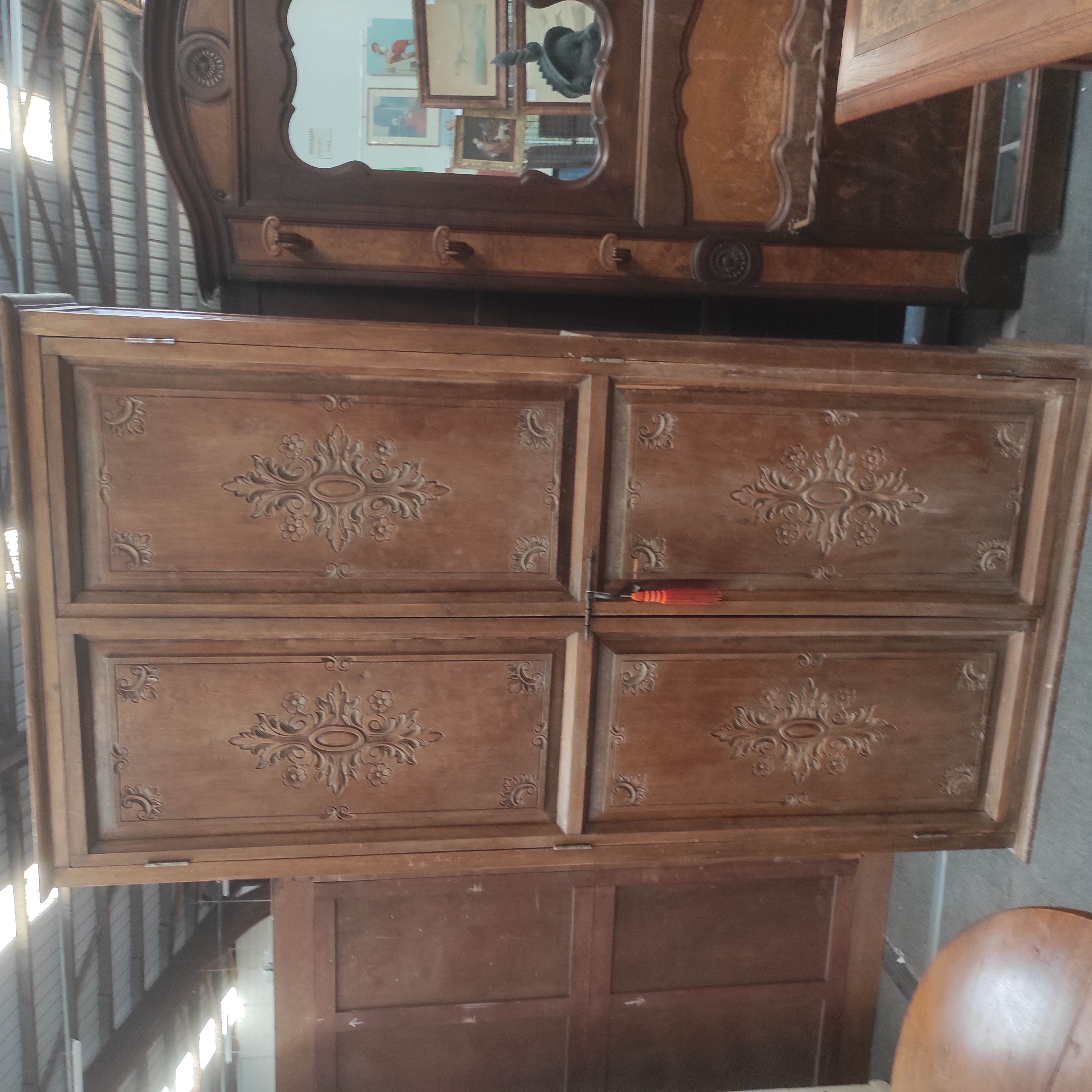 ARMOIRE PERUVIENNE 2 PORTES SCULPTEES 120/220/45 CM 
