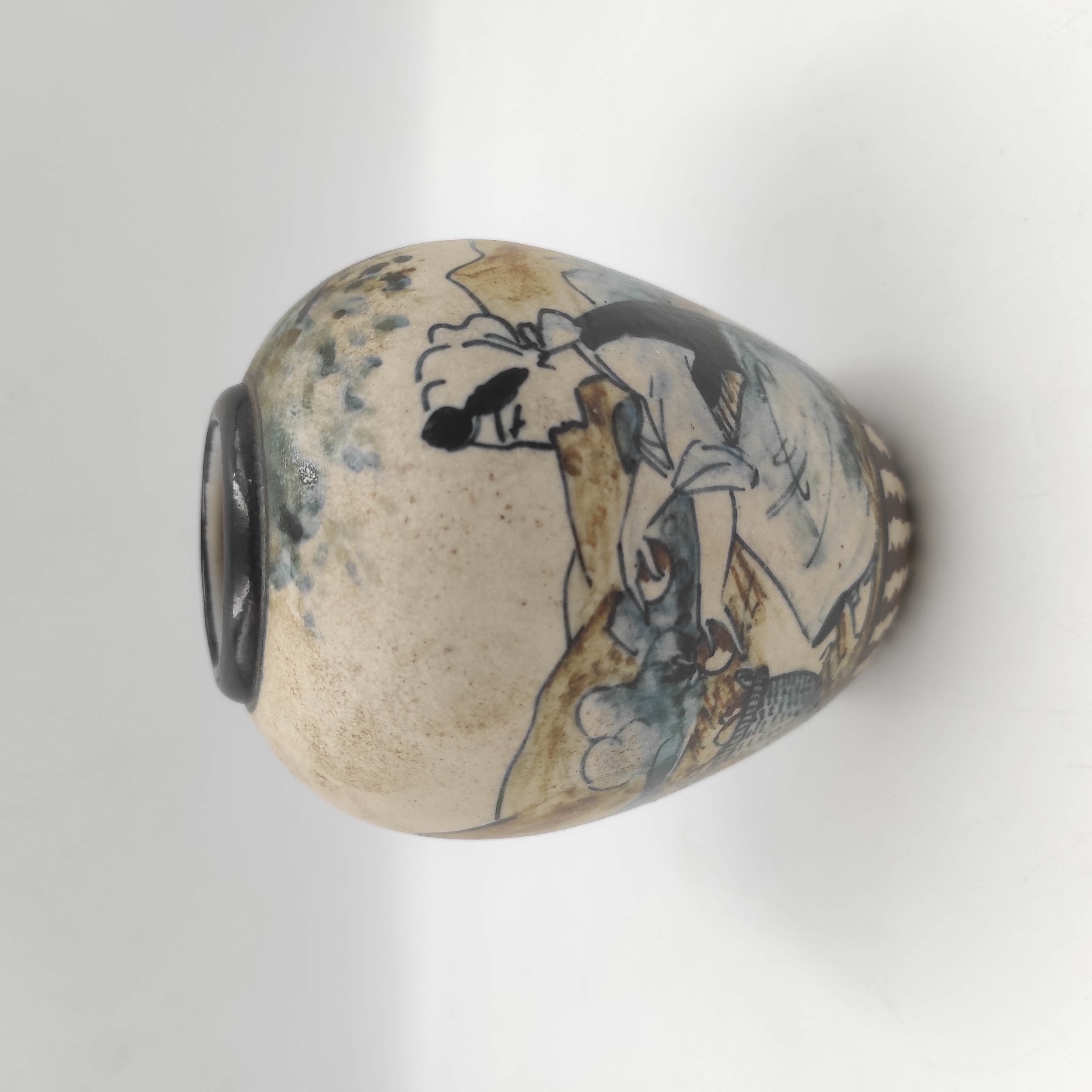 CIBOURE R F VASE BOULE R. LE CORRONE LA RECOLTE DES POMMES H 12 CM 