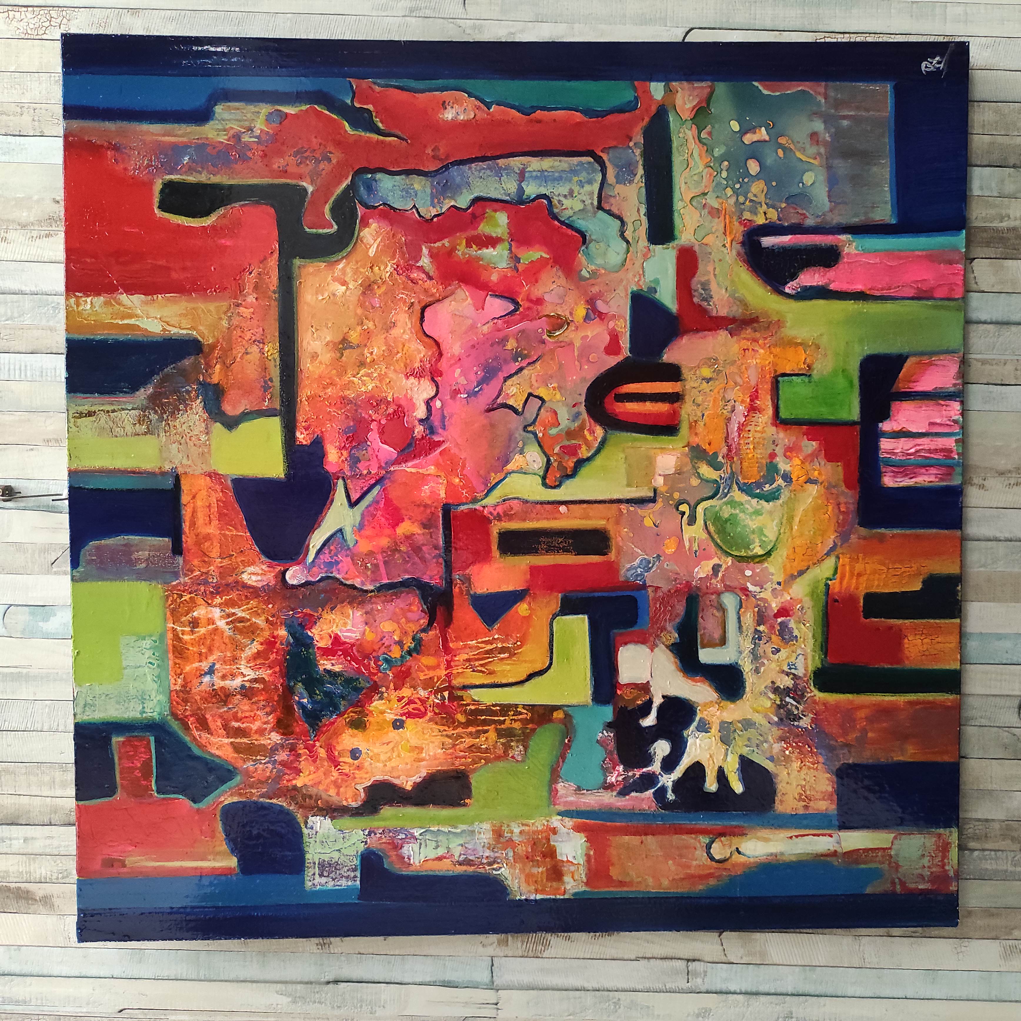 DARNAULT HST ABSTRAIT POLYCHROME 80 x 80 cm