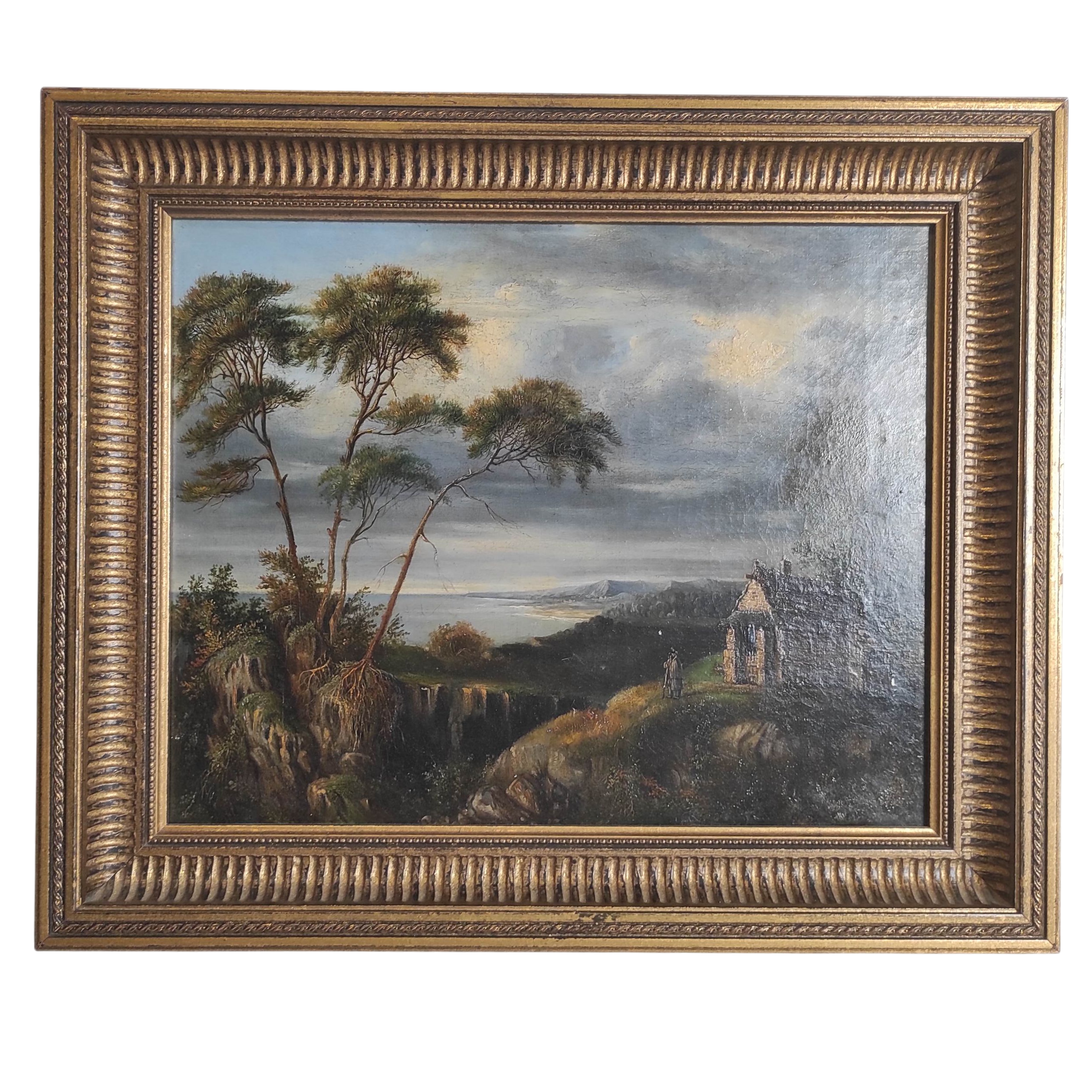 HST ANCIENNE LE SOLDAT AU BORD DE LA MER 41 x 33 CM