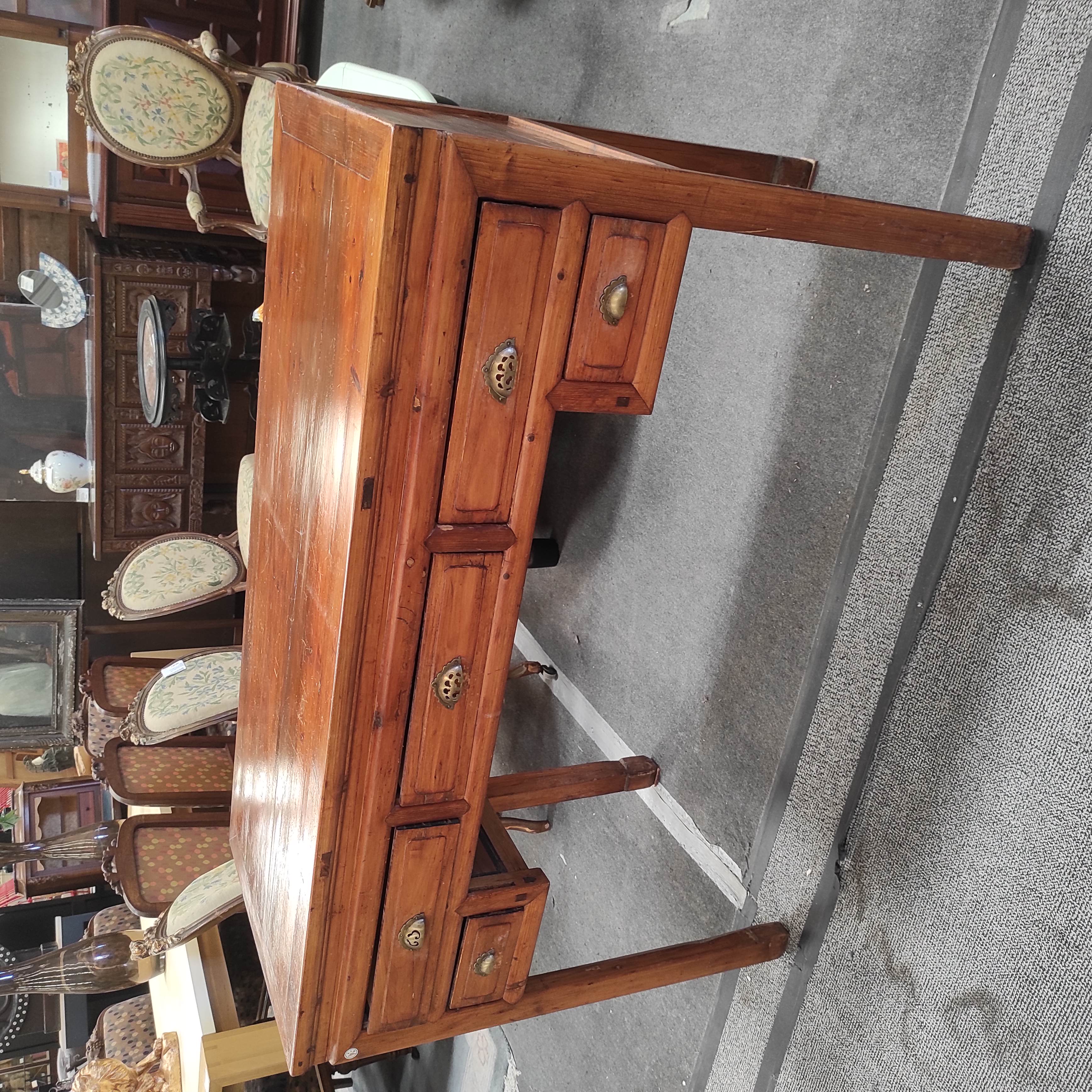 CONSOLE ASIATIQUE 5 TIROIRS 129/89/52.5 CM EN ORME EN L ETAT