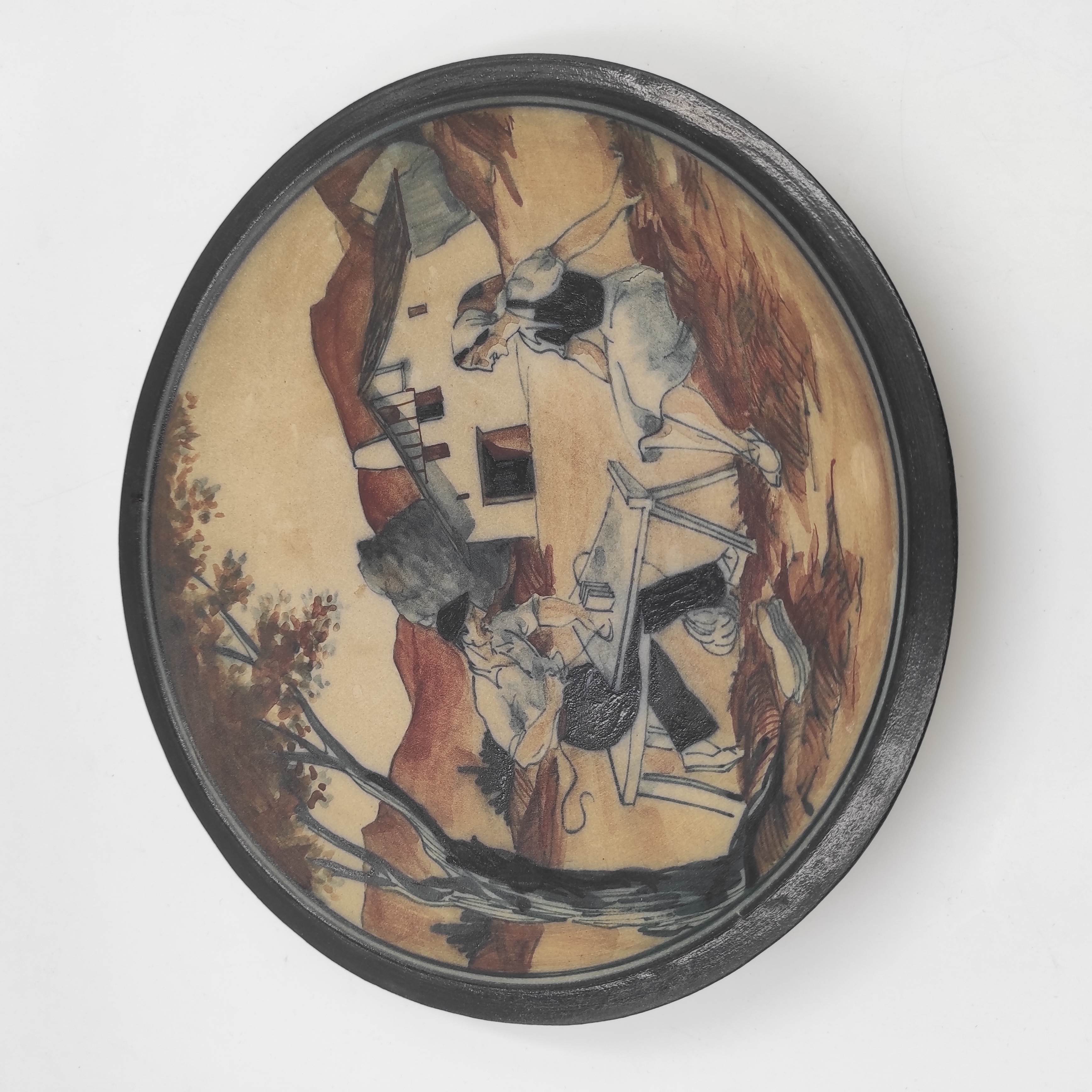 CIBOURE RF RODOLPHE FISCHER LE CORRONE  ASSIETTE COUPLE BASQUE 24.5 CM