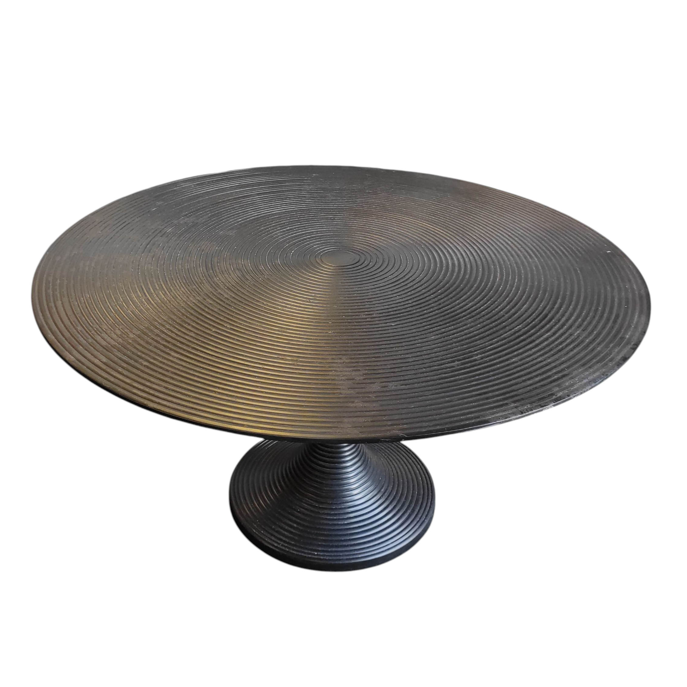 TABLE BASSE CIRCULAIRE SPIRALE EN METAL 77/42 CM