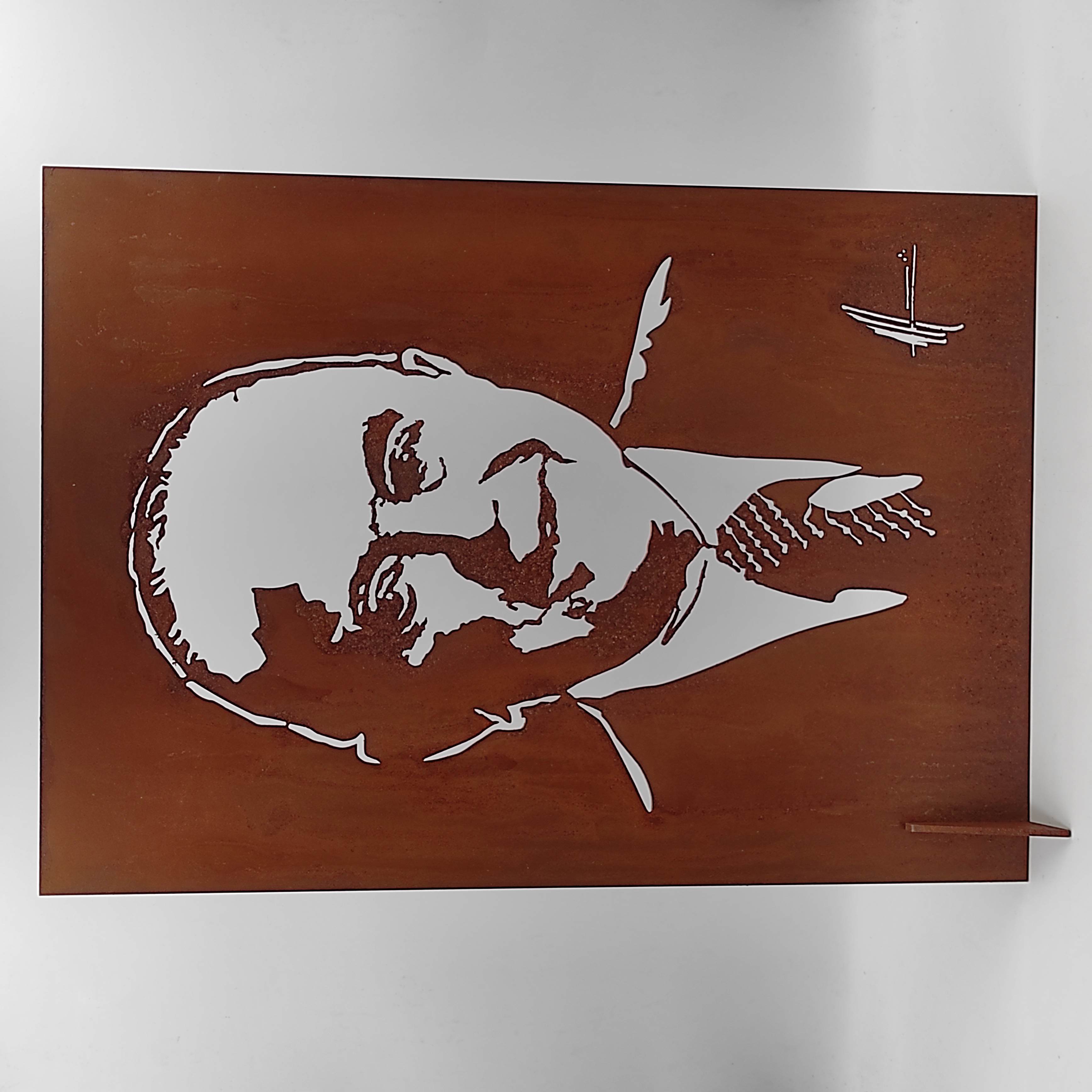 MICHEL AUDIARD PORTRAIT DE RAY CROC EN ACIER CORTEN 45 x 32 CM +CERTIFICAT