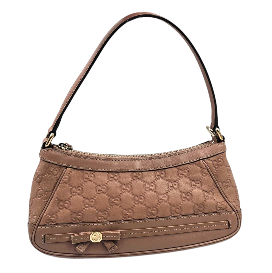 GUCCI SAC MAYFAIR (269893-002058) CUIR GUCCISSIMA NUDE EMBOSSE (COINS FROTTES) 