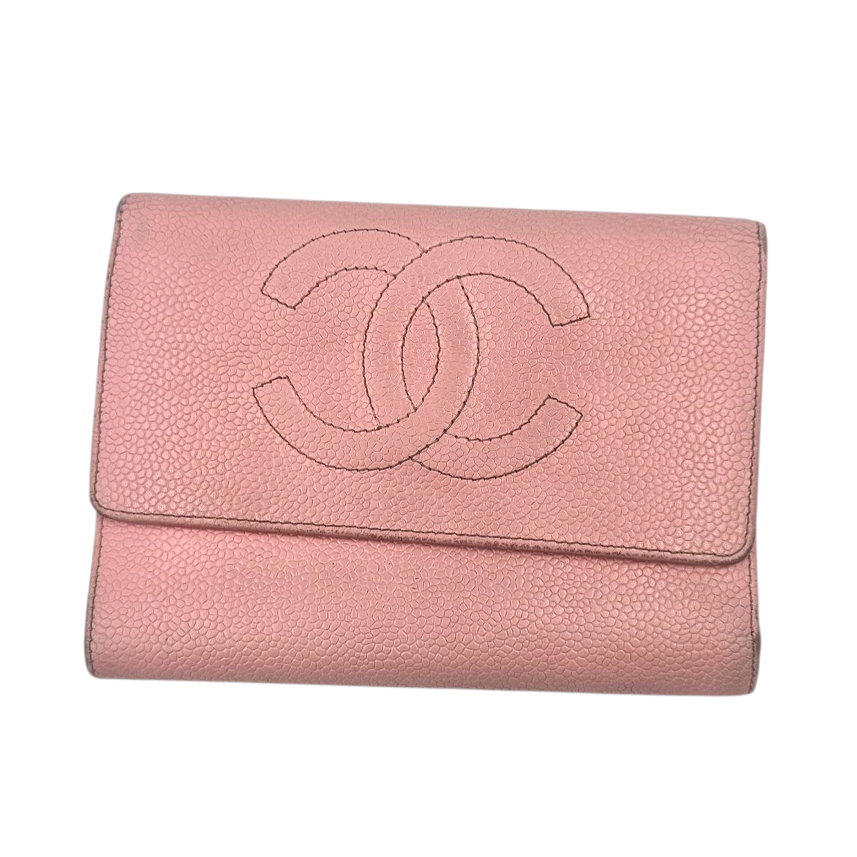 CHANEL 6CC PORTEFEUILLE CUIR ROSE (9864605) CIRCA 2004-2005 EN L ETAT