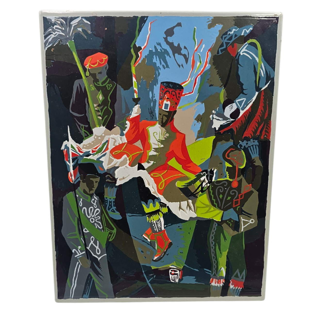 NEUHAUS PLAQUE EMAILLEE EUSKUALDUN DANTZARIAK 36 x 28 CM