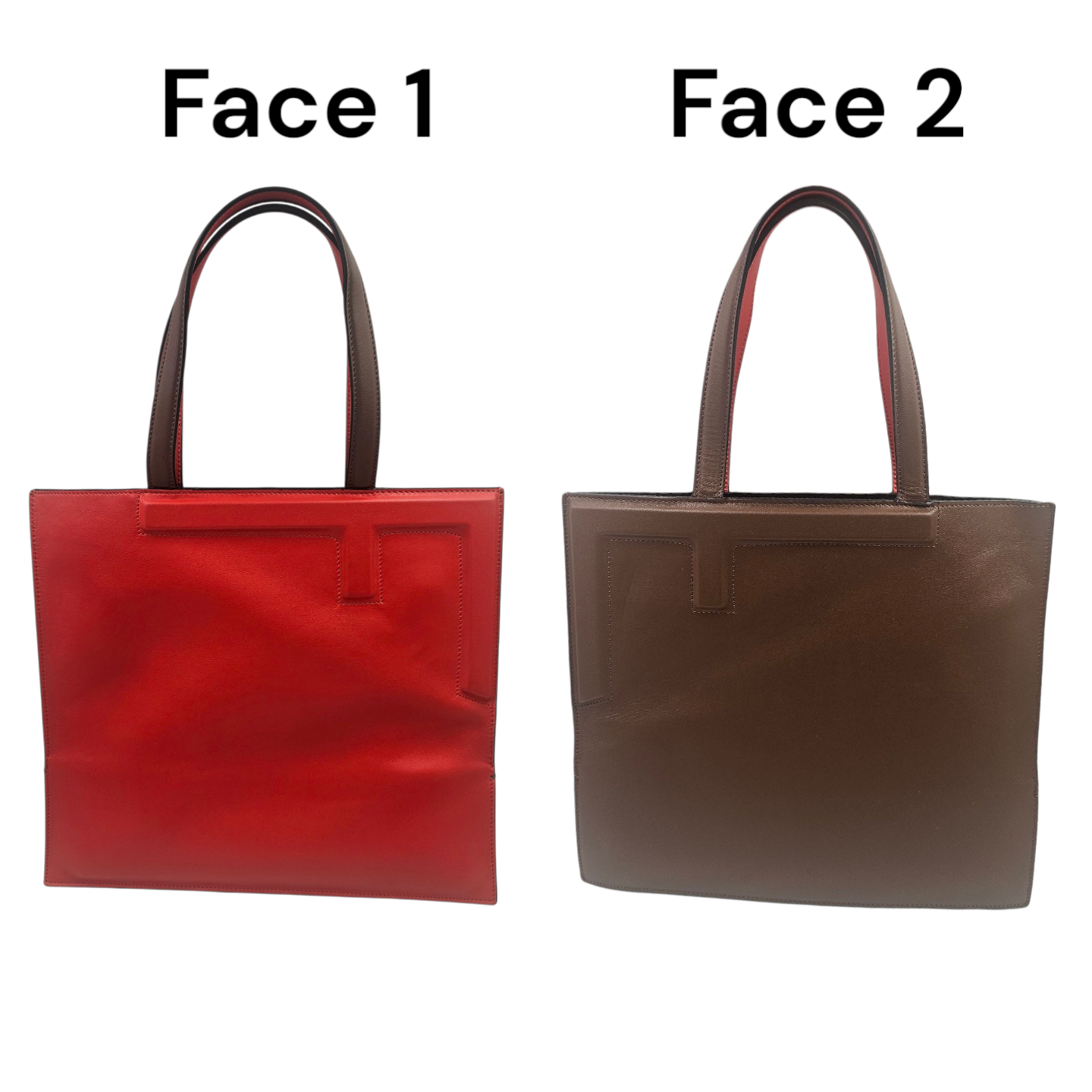 FENDI SAC CABAS / POCHETTE FLIP MEDIUM (08368252) CUIR MARRON ROUGE BLEU + DB