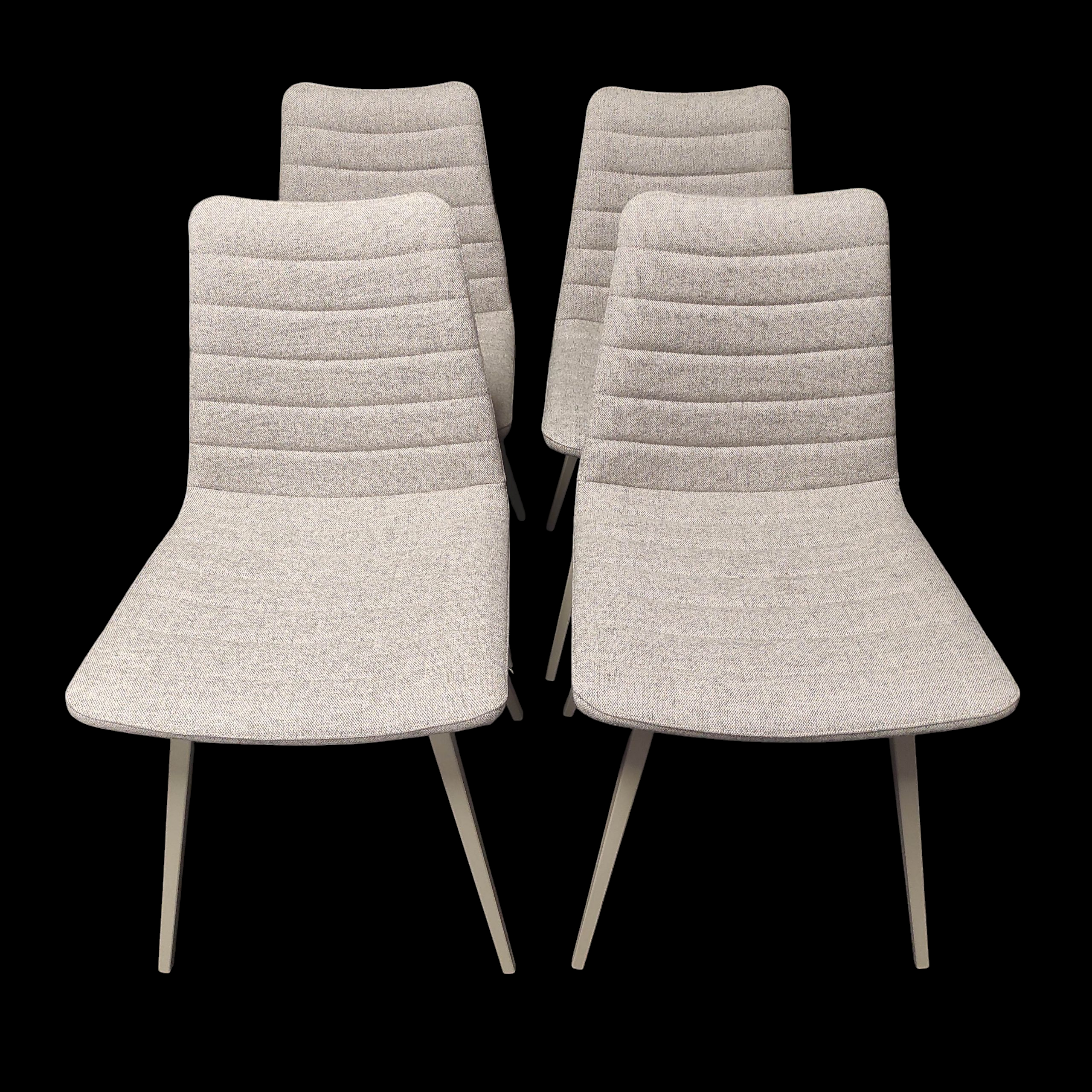 MIDJ 4 CHAISES ASSISE TISSU TWEED