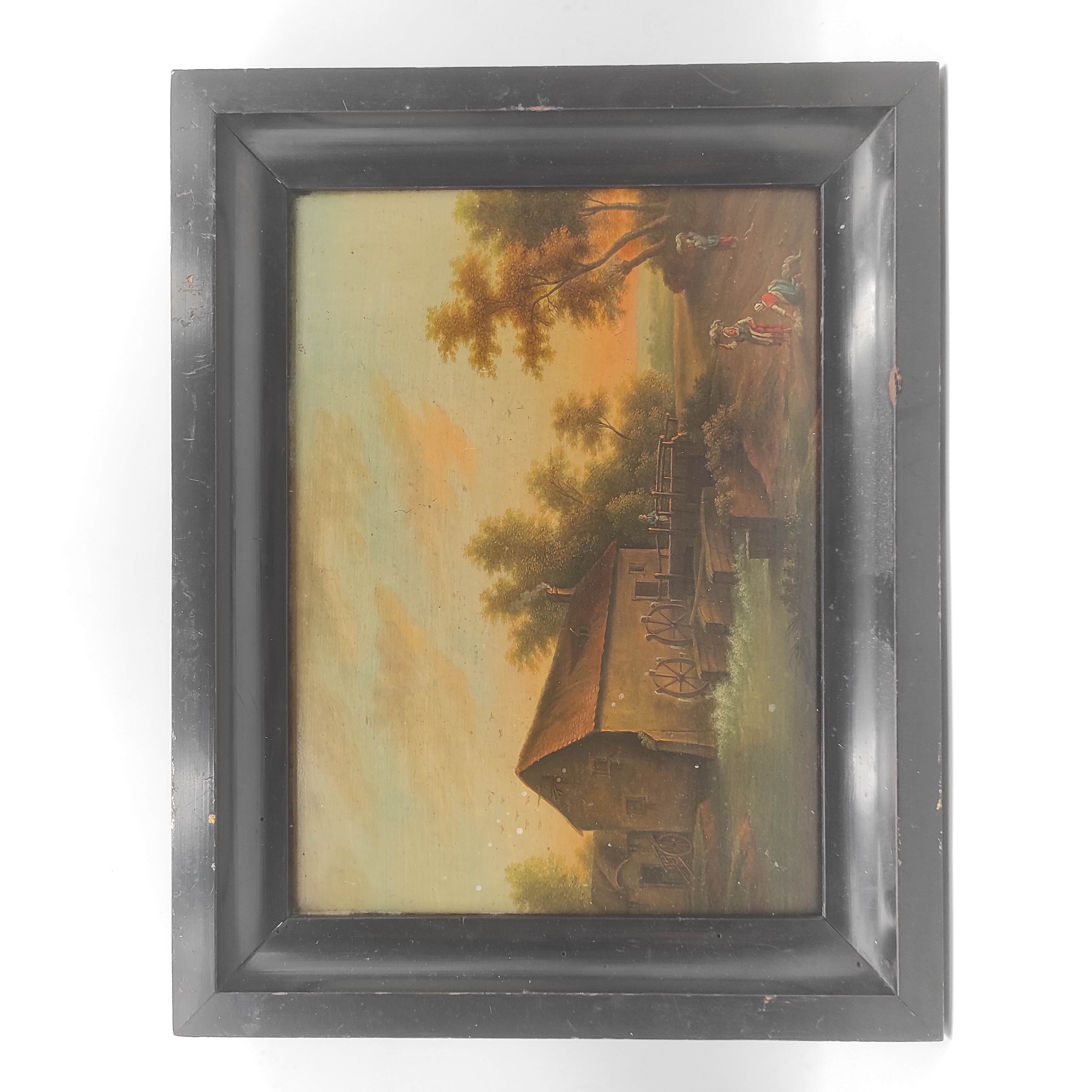 HSP ANCIENNE LES PAYSANNES DEVANT LE MOULIN 37 x 29.5 CM