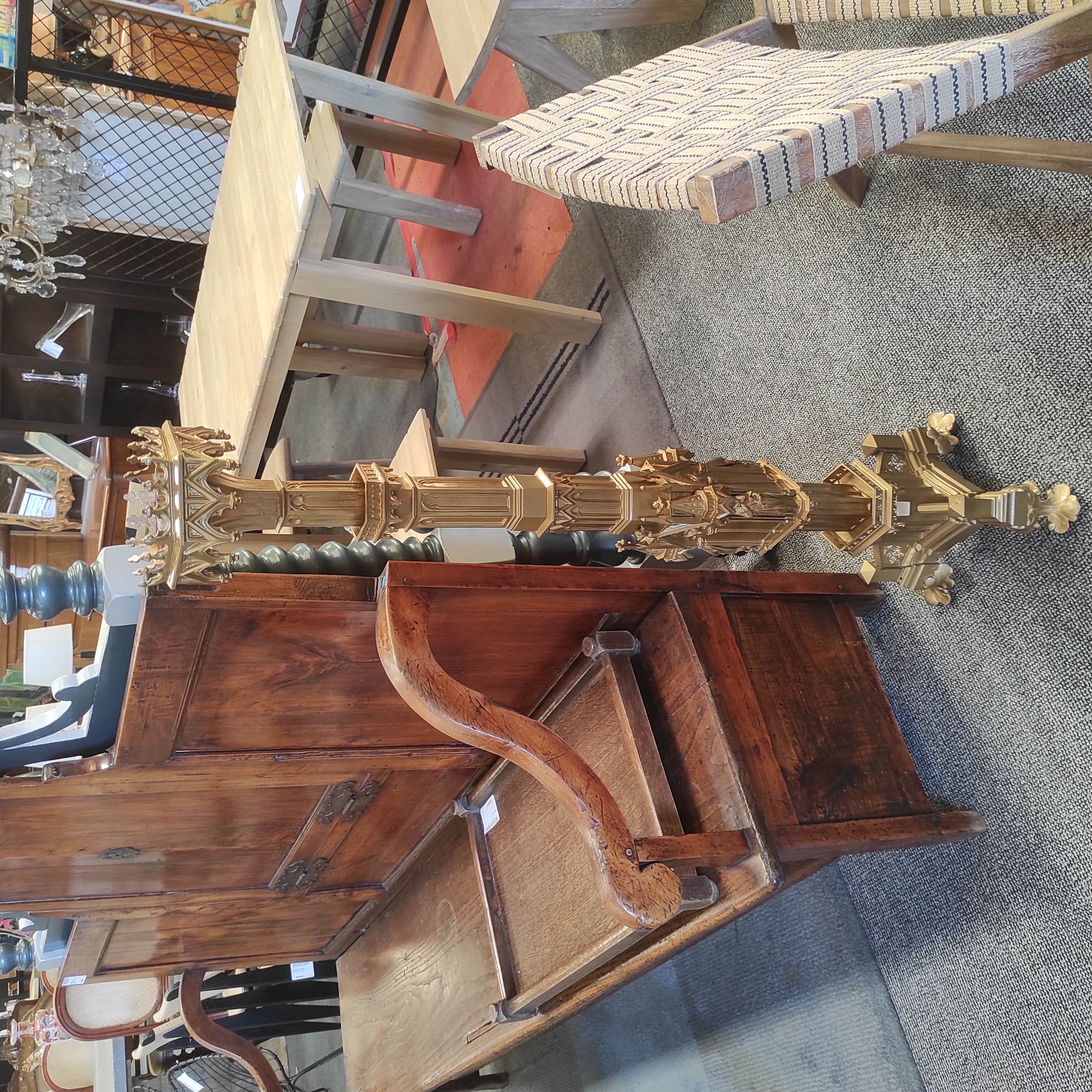 PIED DE LAMPE PEINT 117 CM STYLE GOTHIQUE