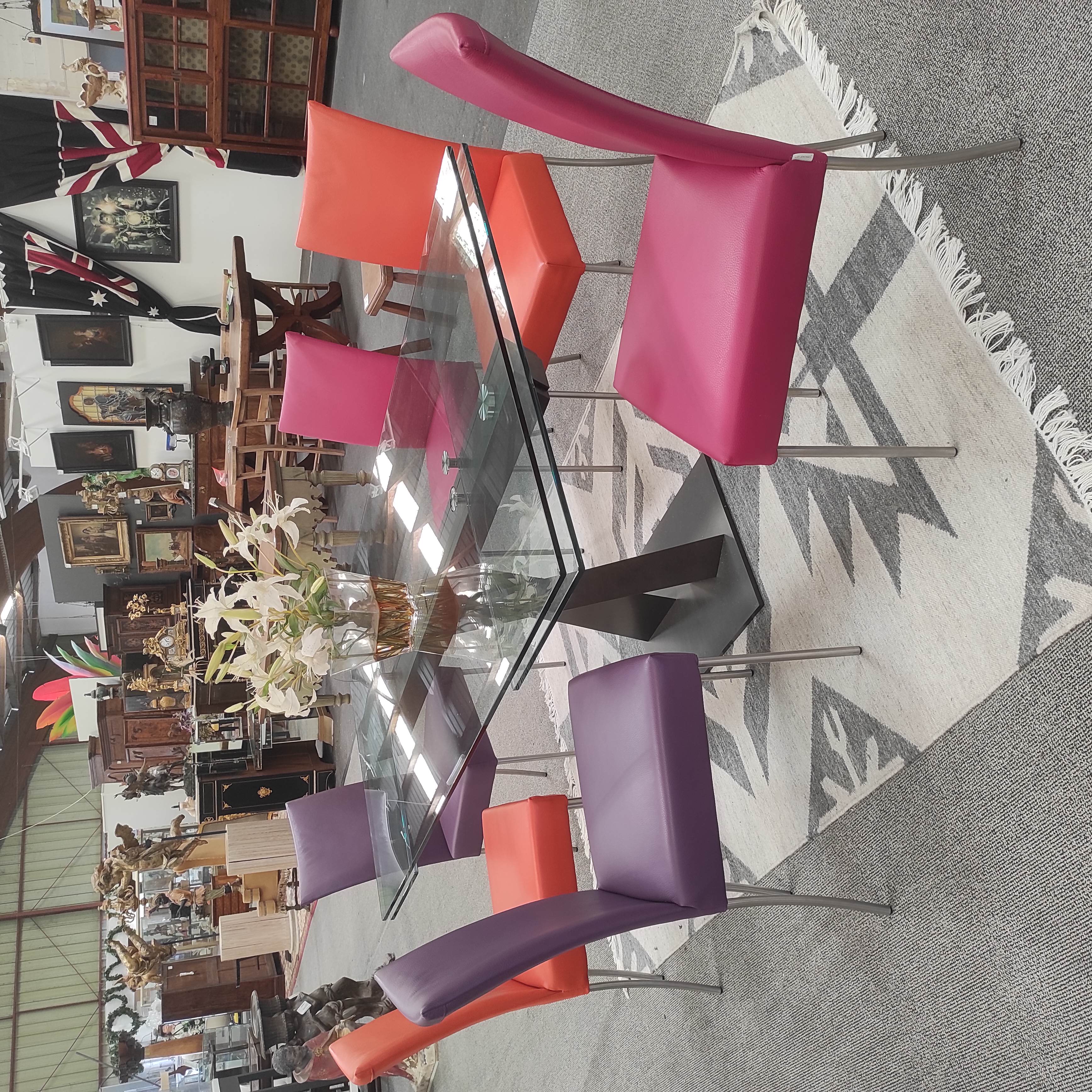 BERT PLANTAGIE 6 CHAISES EN CUIR PIED METAL 46/92/46 CM
