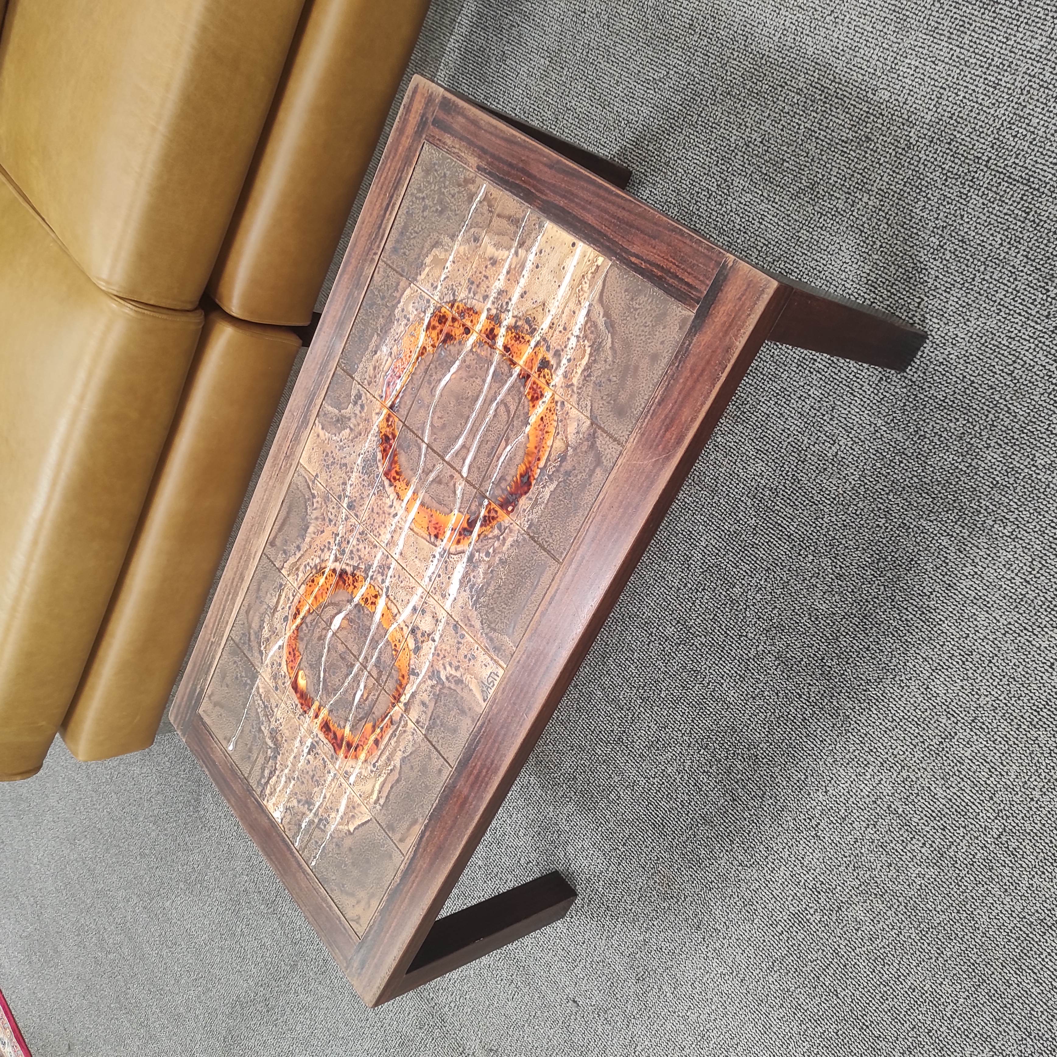 VALLAURIS JEAN D ASTI TABLE BASSE EN CERAMIQUE 103/40/48 CM