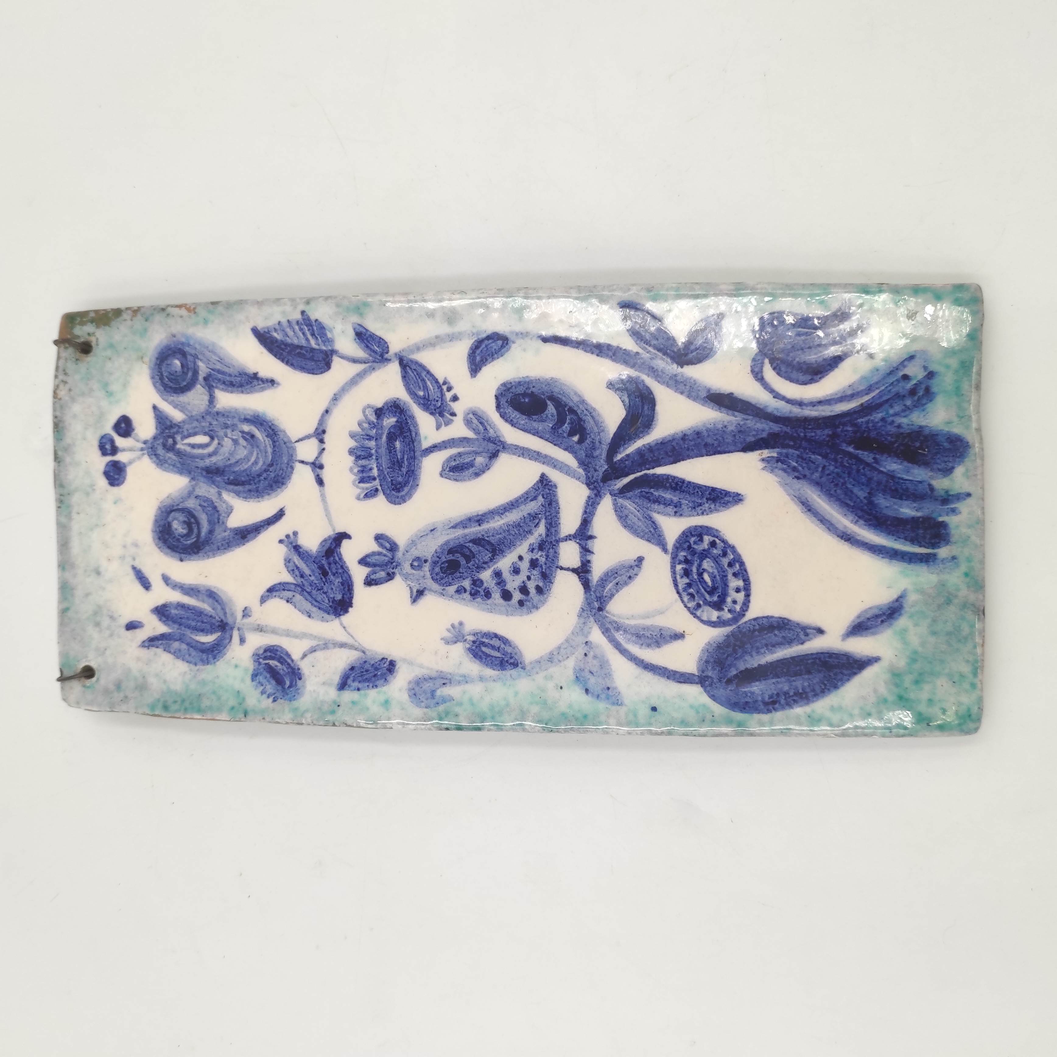 CAZAUX PLAQUE EN CERAMIQUE AUX OISEAUX 10.5/23CM