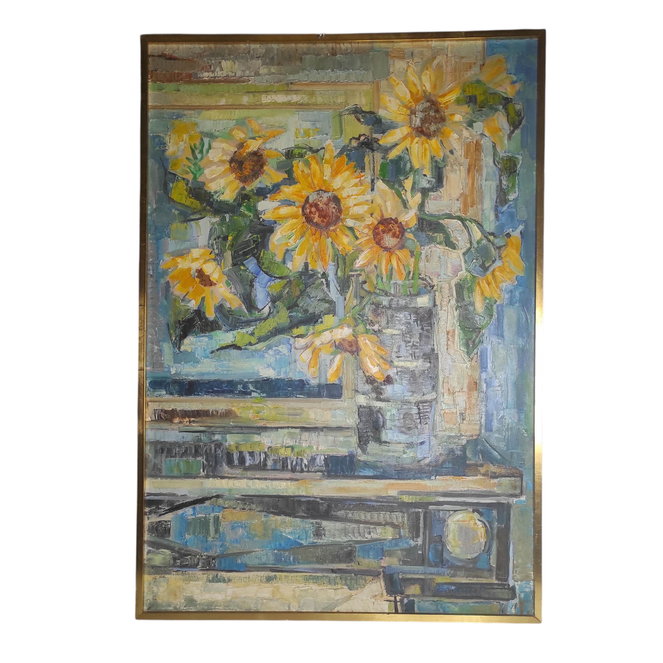 BRISSON DUVAL HST LE BOUQUET DE TOURNESOLS 124 x 84 CM