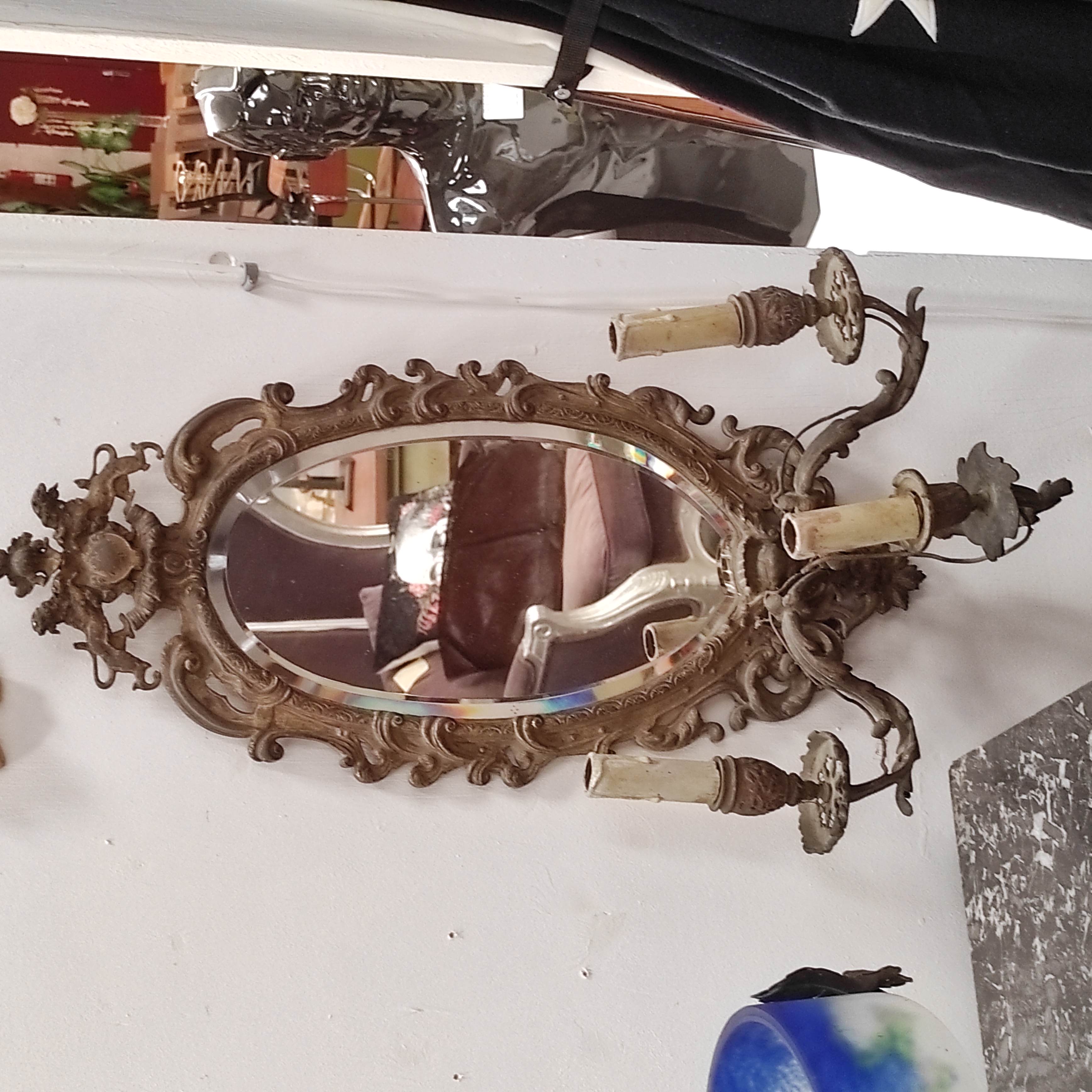 ANCIEN MIROIR CHANDELIER TRIPLE EN L ETAT
