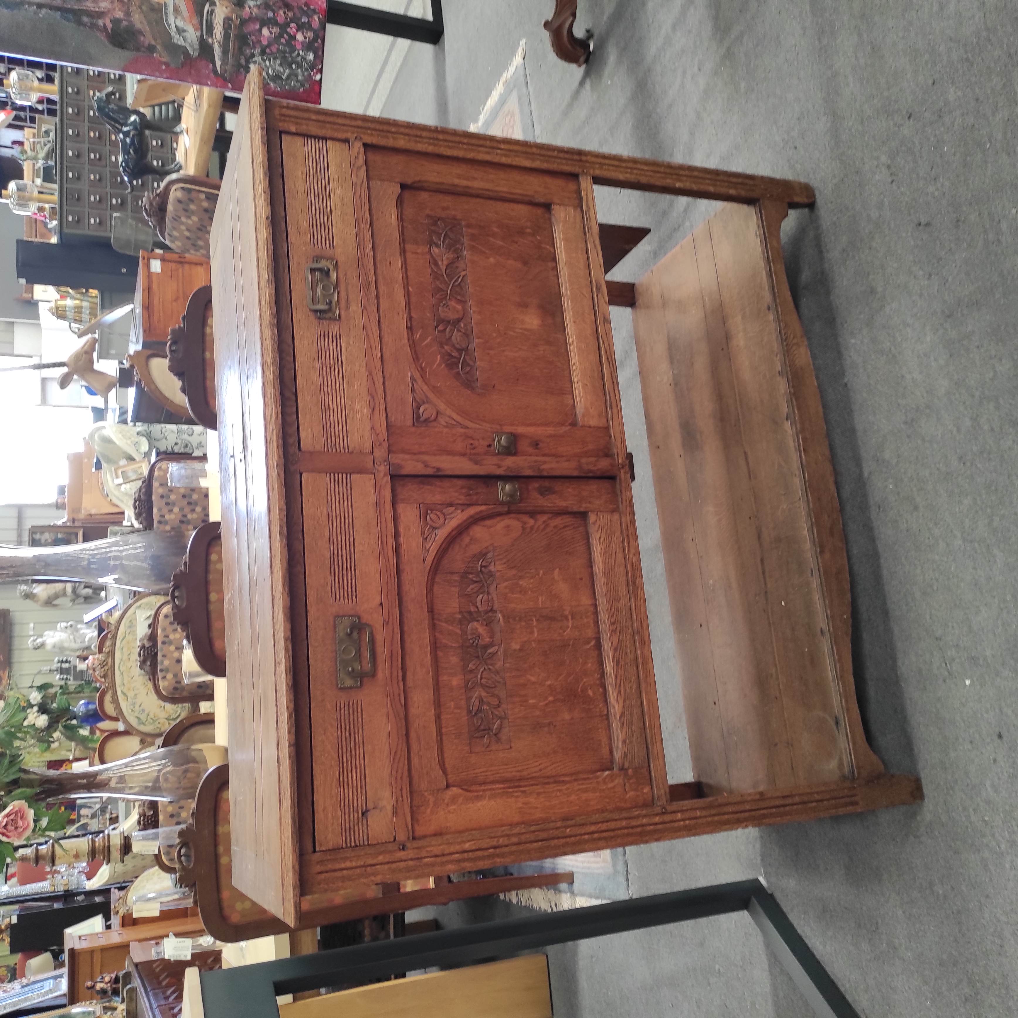 CREDENCE 2 PORTES + 2 TRIROIRS 116/102/48 CM EN CHENE