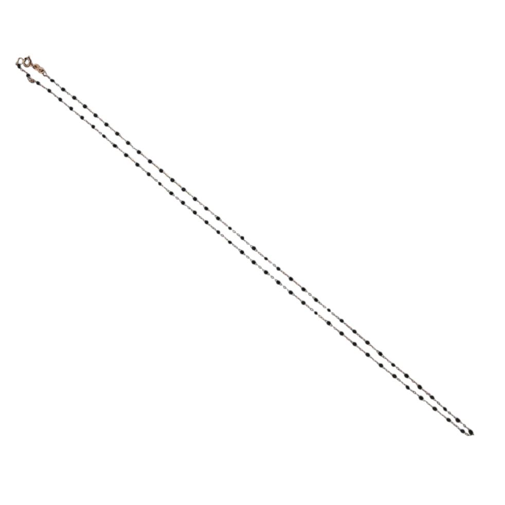 GIGI CLOZEAU SAUTOIR CLASSIQUE GIGI 60 CM EN OR (750) PERLES NOIRES 1.70 GR
