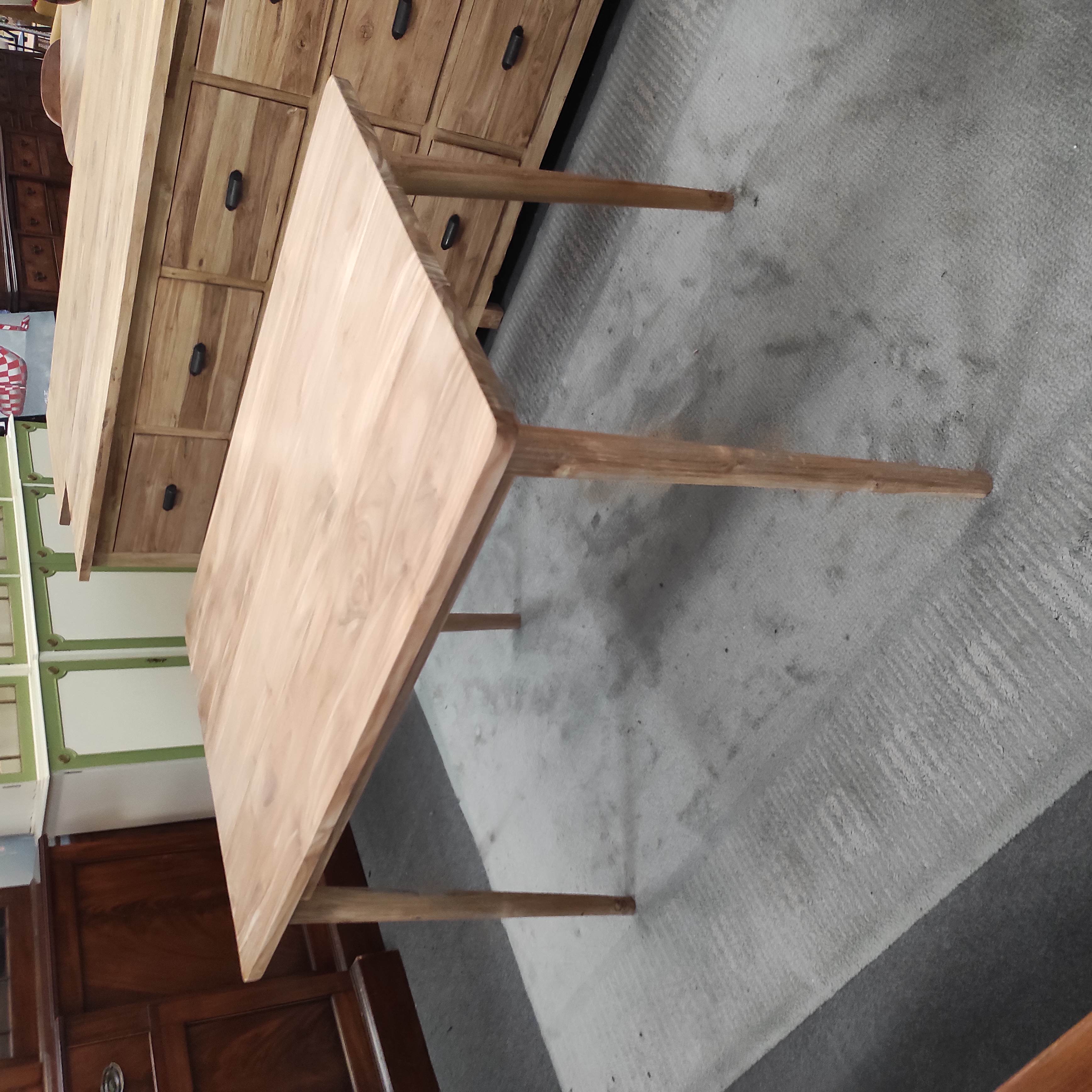 TABLE DE REPAS 120/77/79 CM STYLE SCANDINAVE EN TECK RECYCLE