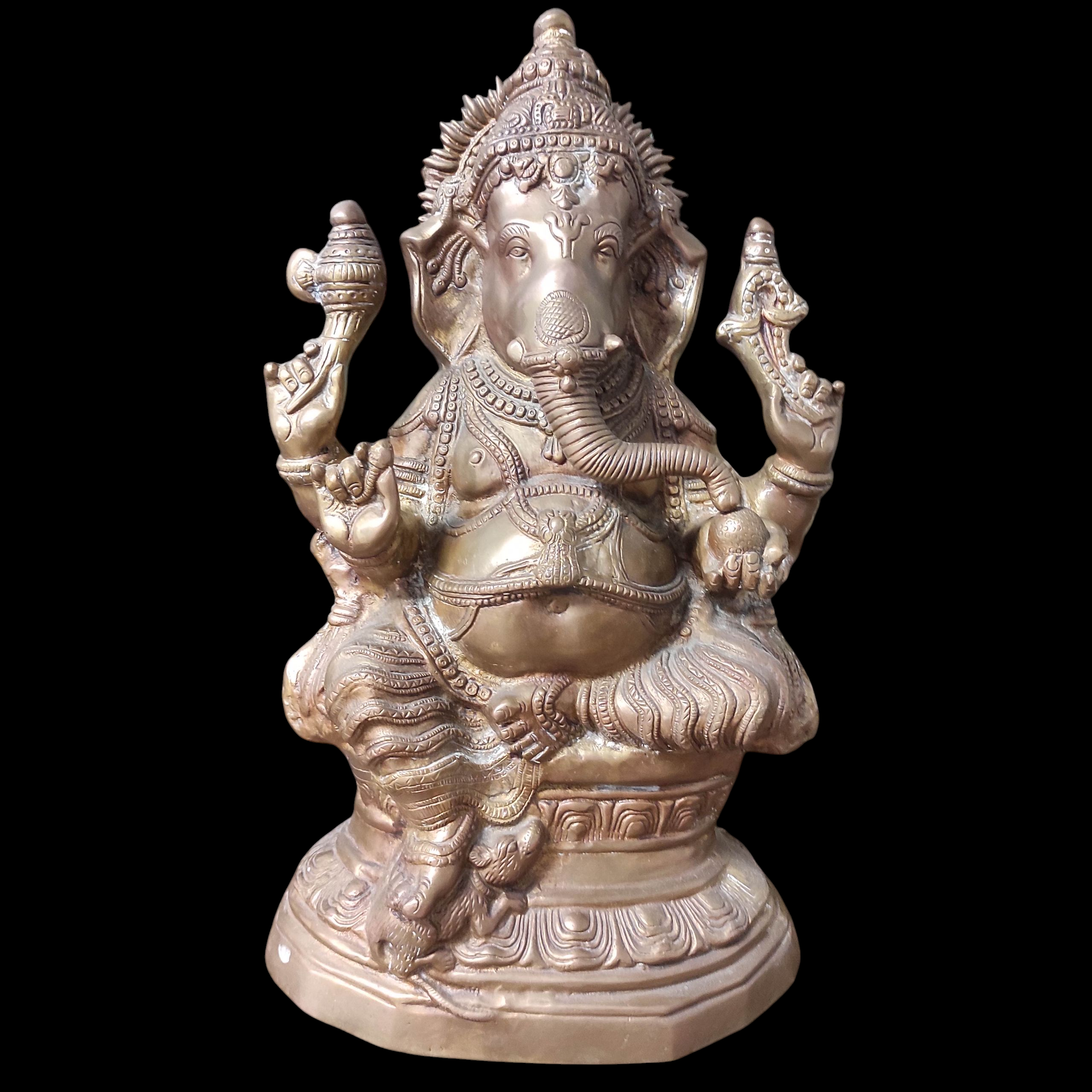 GANESH EN BRONZE 28/46 CM
