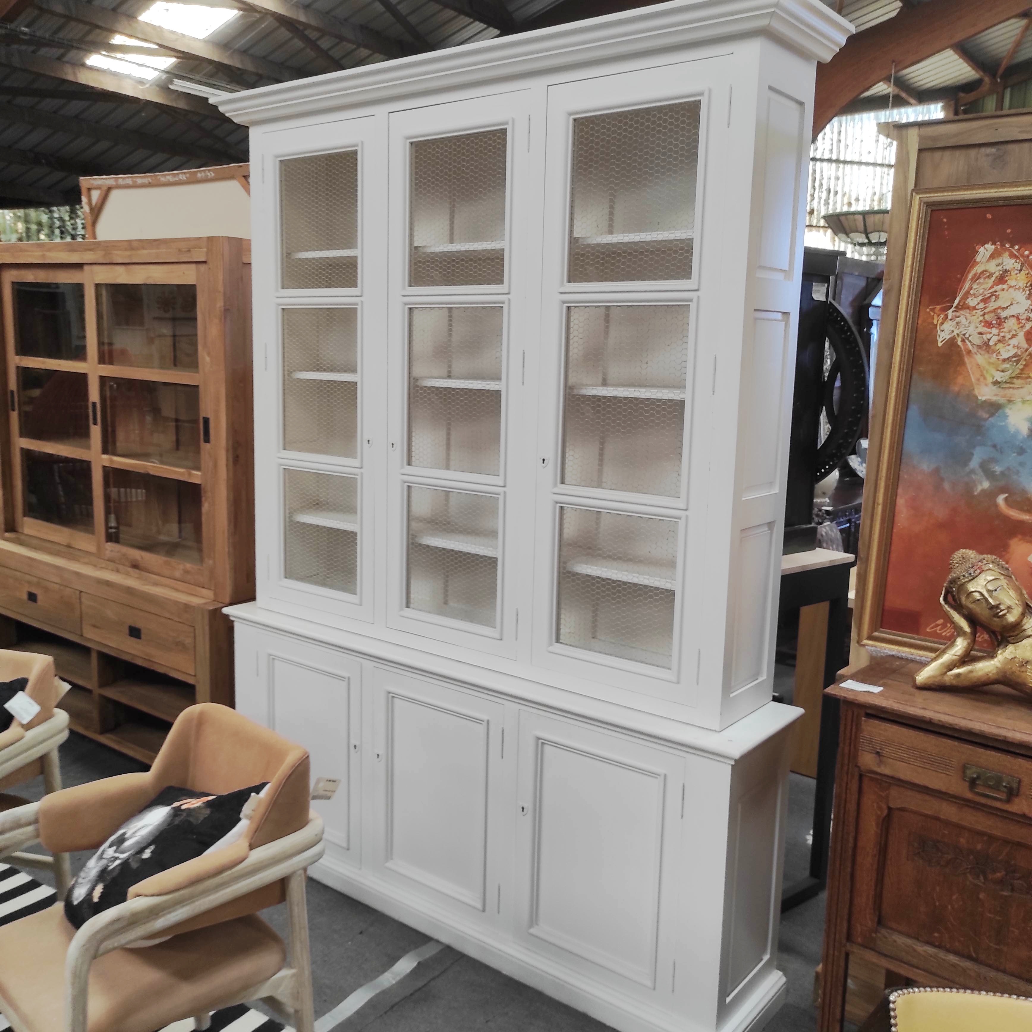 BIBLIOTHEQUE BLANCHE 6 PORTES 187/242/38 CM 