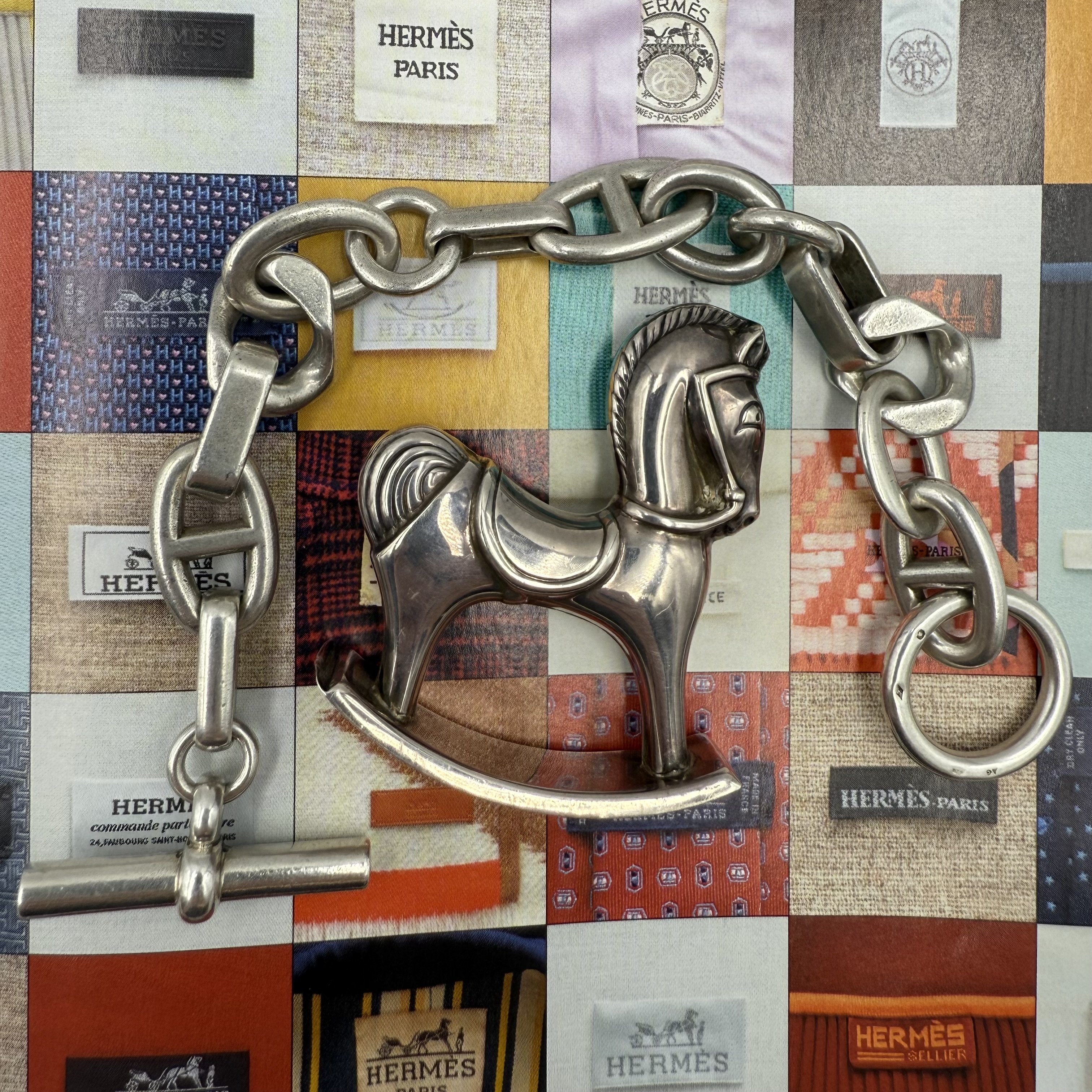 HERMES BRACELET ALEA EN ARGENT (AG925) L. 21.5 CM 77.16 GR