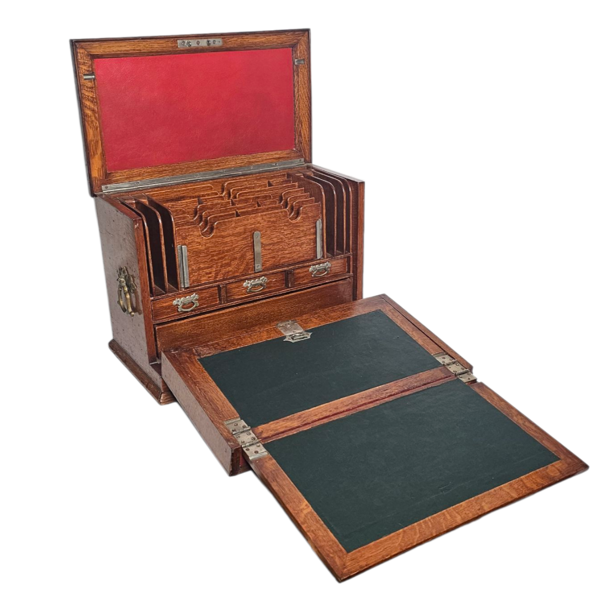 IMPORTANT ECRITOIRE ANCIEN EN CHENE 42 x 31 x 24 CM