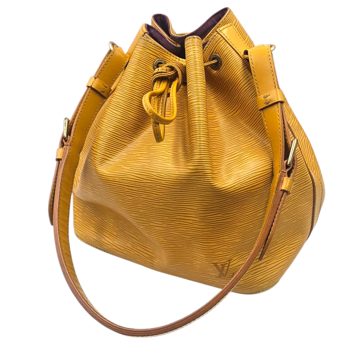 LOUIS VUITTON SAC PETIT NOE (AR1907) EN CUIR EPI JAUNE VINTAGE 1997 