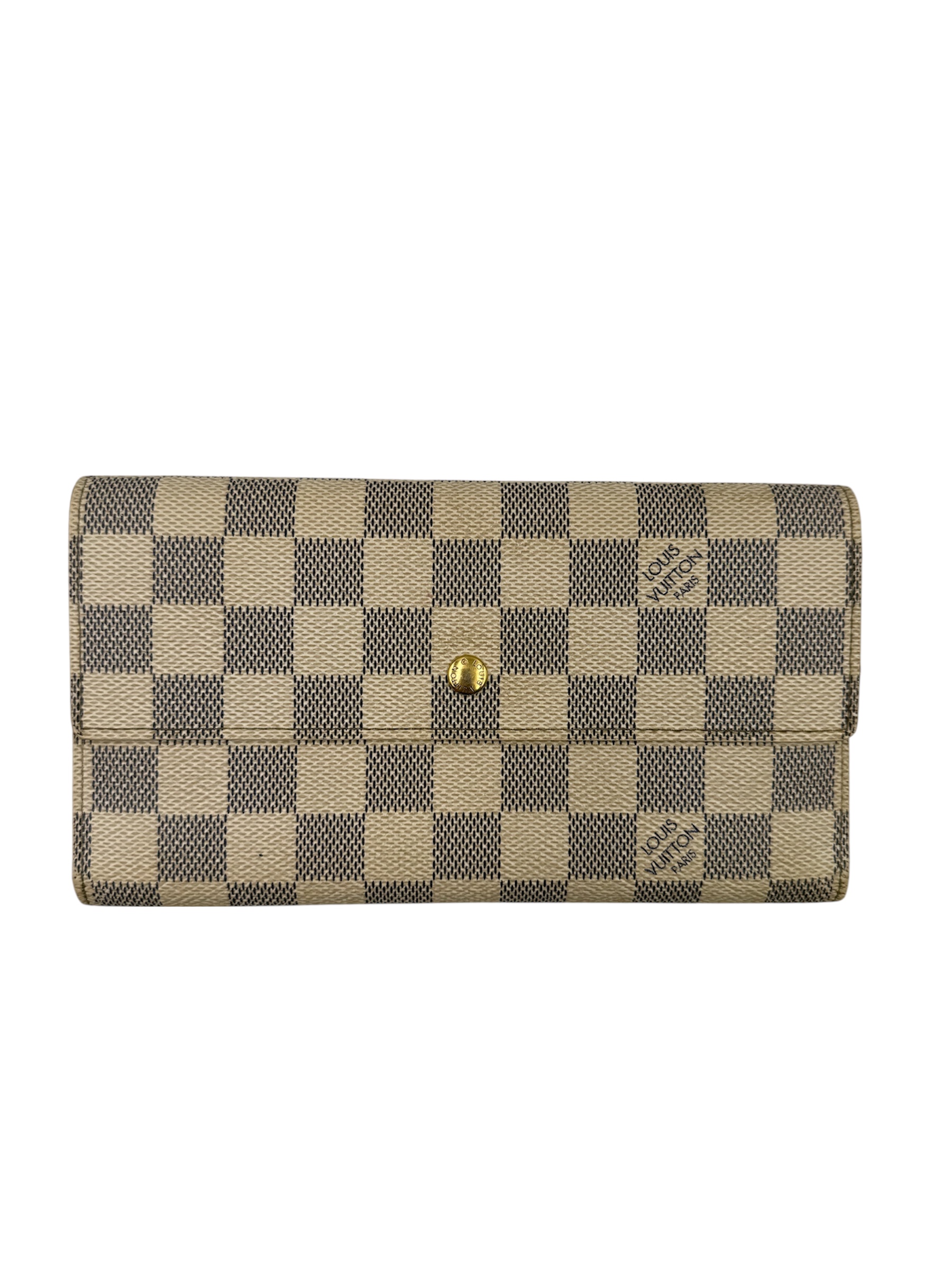 LOUIS VUITTON PORTEFEUILLE SARAH (TH4068) TOILE DAMIER AZUR EN L ETAT