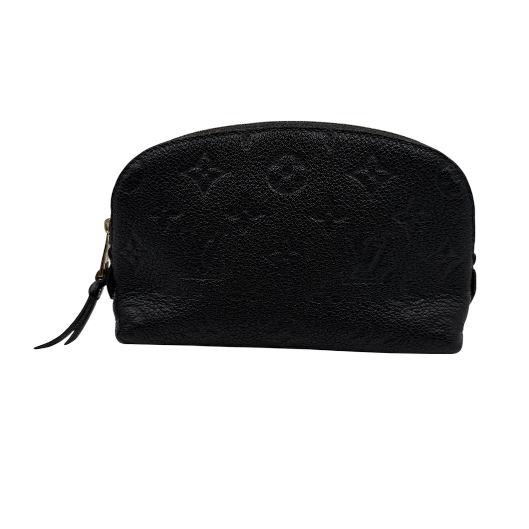 LOUIS VUITTON POCHETTE COSMETIQUE PM (CA2195) CUIR EMPREINTE NOIR CIRCA 2015
